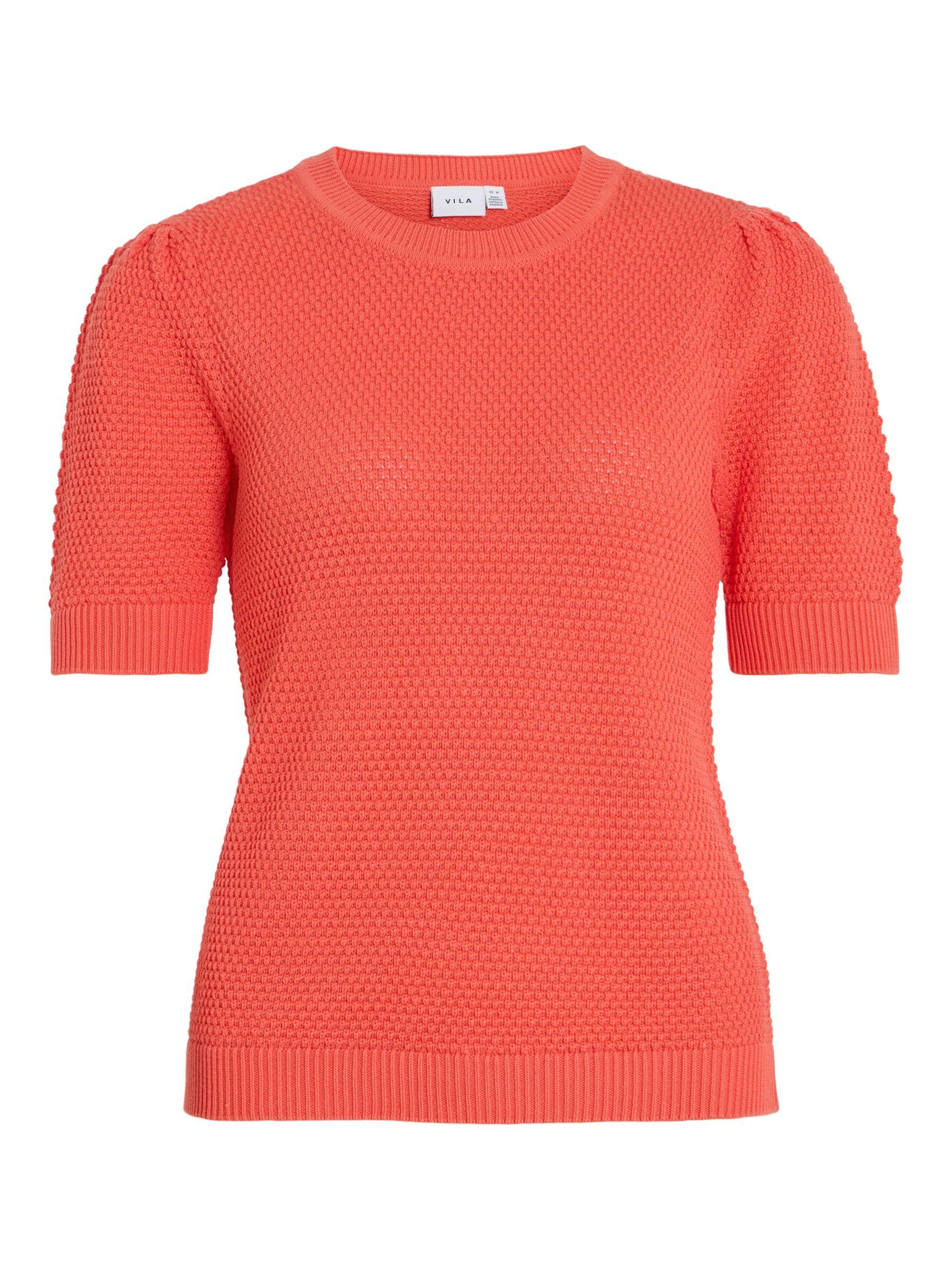 Vila Women's Dubarry Knitted Short Sleeve Top, Xs
