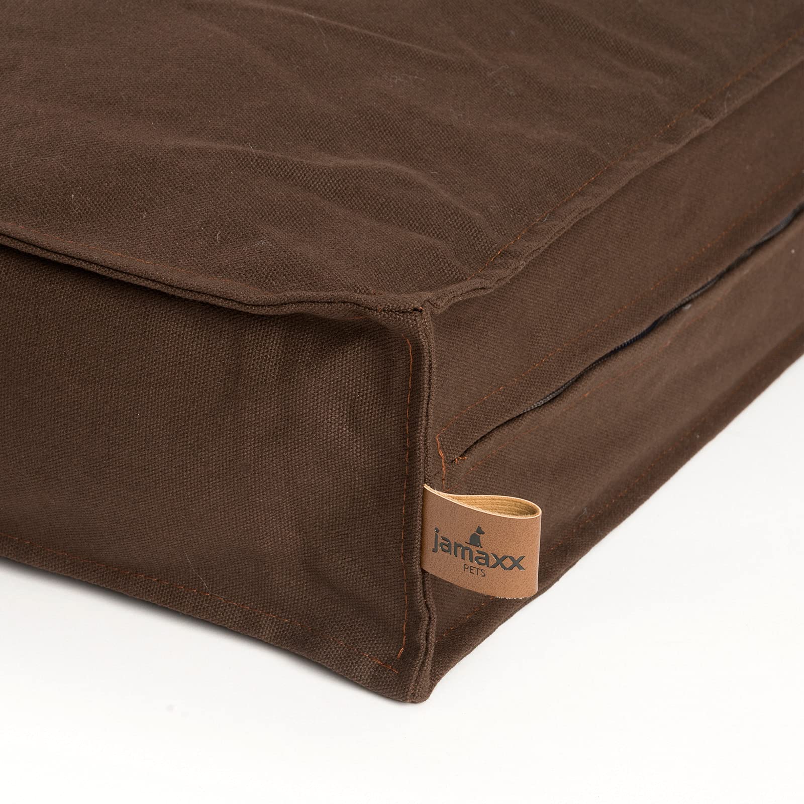 JAMAXX® Premium Hundekissen Hundematte Canvas Waschbar Orthopädisches Hundebett weich Memory Foam Visco-elastische Füllung, mittelgroße Hunde, Vintage Canvas Stoff, Matratze PDB1007 M 90x70 Sofa braun
