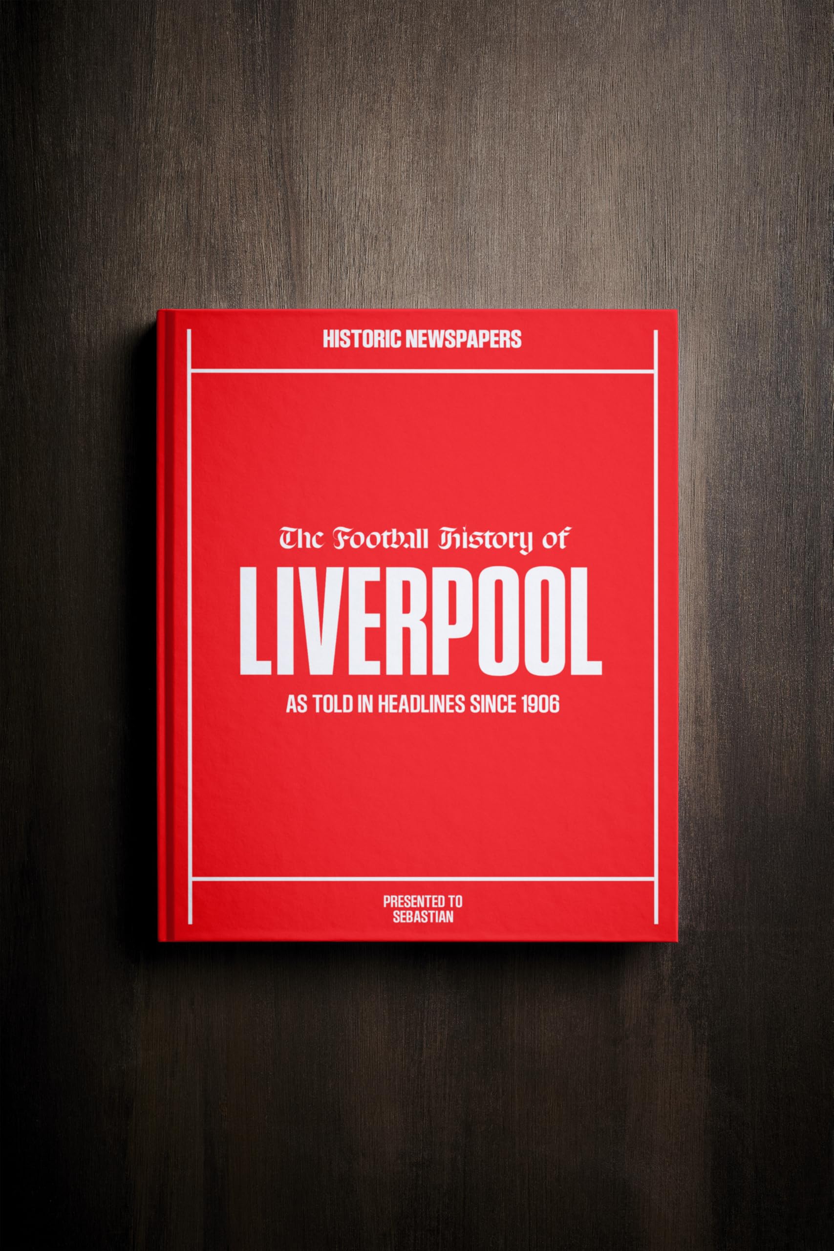 Historic Newspapers Liverpool | Personalised Football Gift | Name Printed on Cover | Football History Book Through Newspapers | Football Gifts for Boys | Birthday Present for Him | Football Fan Gift — image 1
