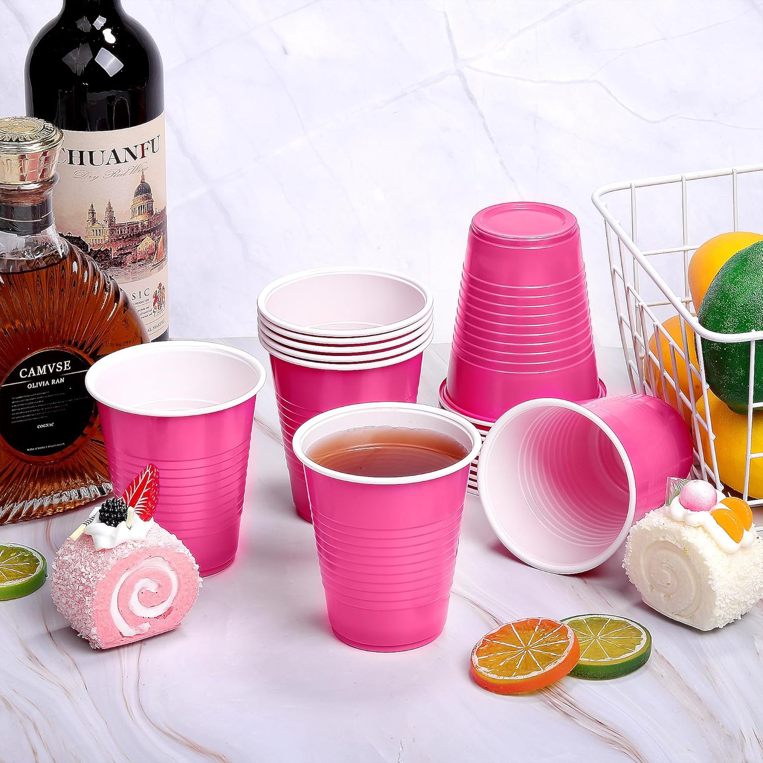 Kochorie 50 Pack Hot Pink Disposable Plastic Cups 12 Ounce Drinking Party Cups Bulk Party Cups for Wedding Birthday Graduation Christmas Parties, Picnics Events - Image 4