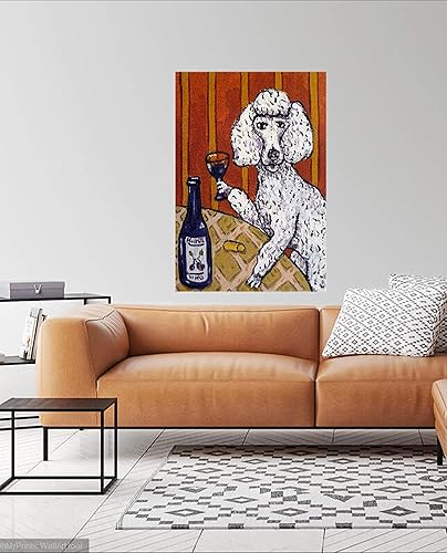Poodle canvas print - wine wall art - ready to hang animal decor from schmetzpetz