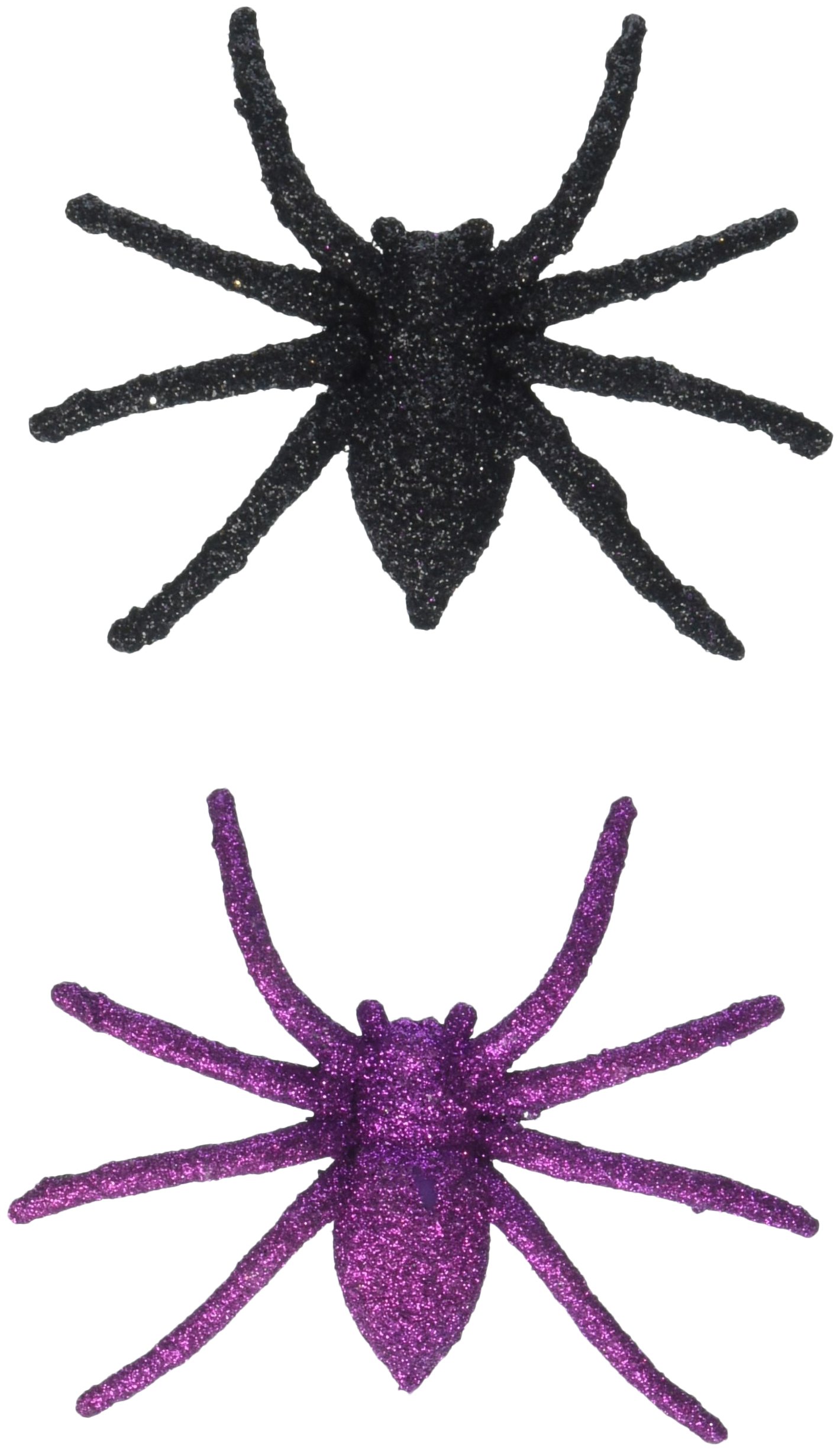 Fun World Enter If You Dare Black Green Glitter Spiders 2in NIP