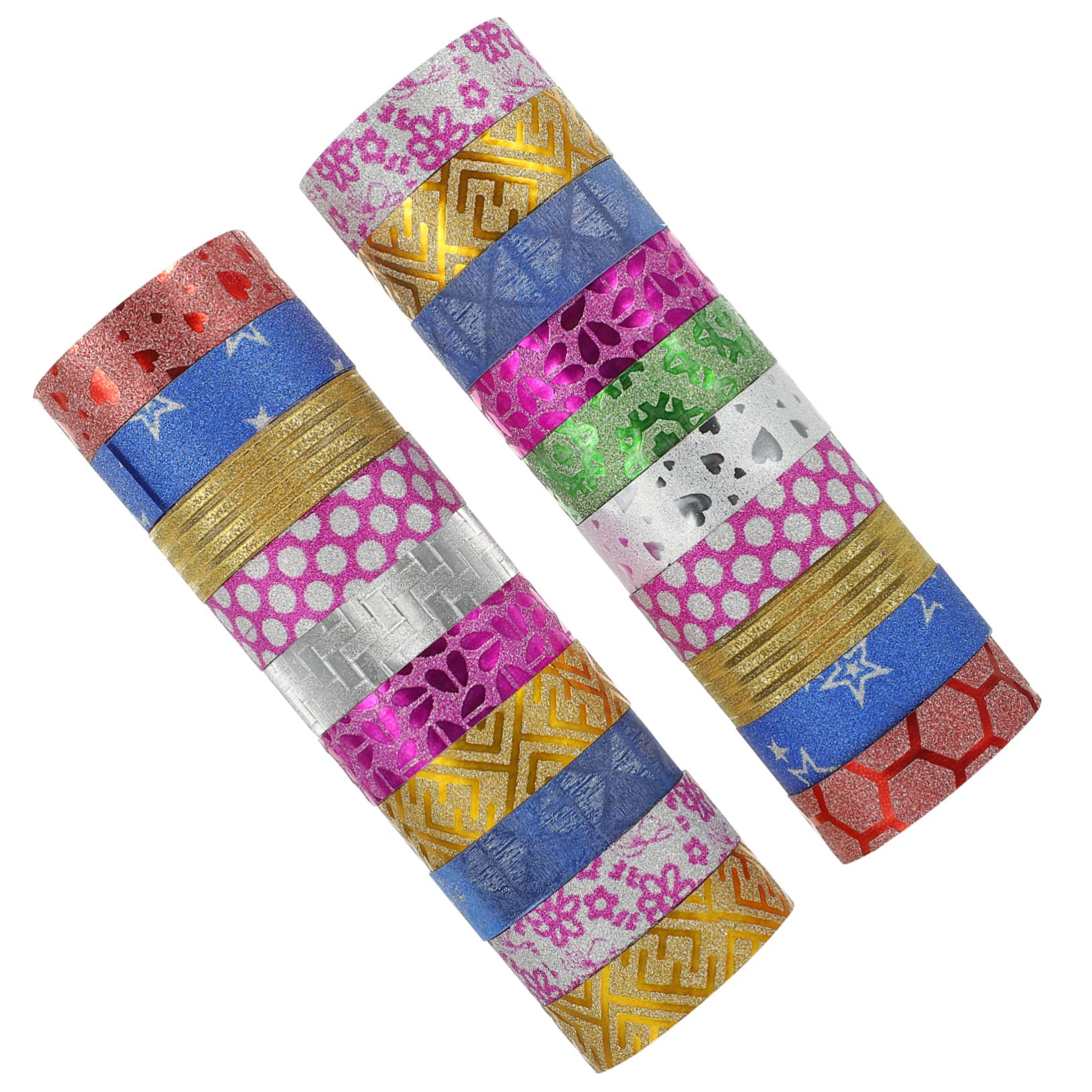 LALAFINA Nastro Washi Glitterato per Ragazzo Ragazza, 100 Pezzi Decorativi | Carta Motivo Delicato, per Journal e Planner, Set Portatile per Progetti DIY