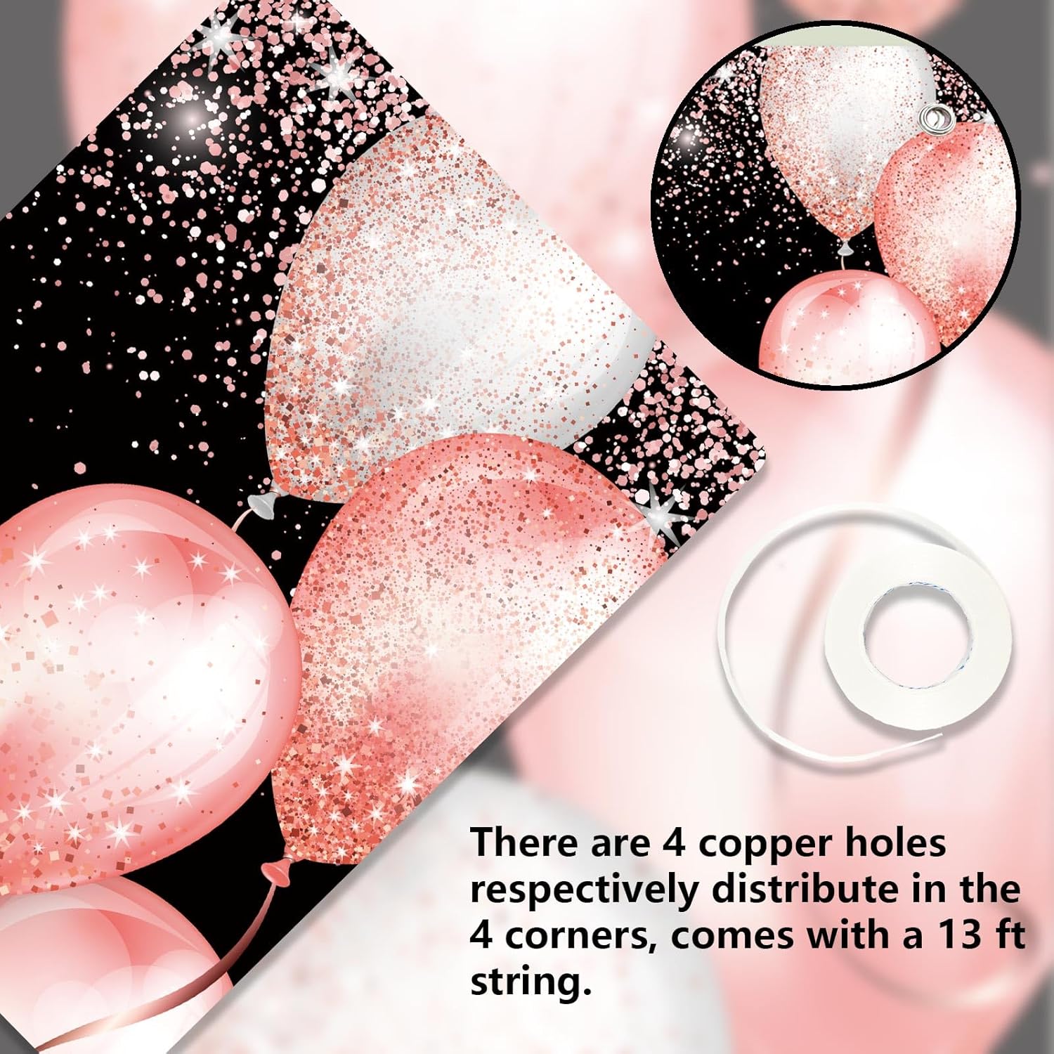 Happy 29th Birthday Rose Gold Banner Backdrop Cheers to 29 Years Old Confetti Balloons Theme Decor Decorations for Women 29 Years Old Pink Birthday Party Bday Supplies Background Favors Gift Glitter - Image 7