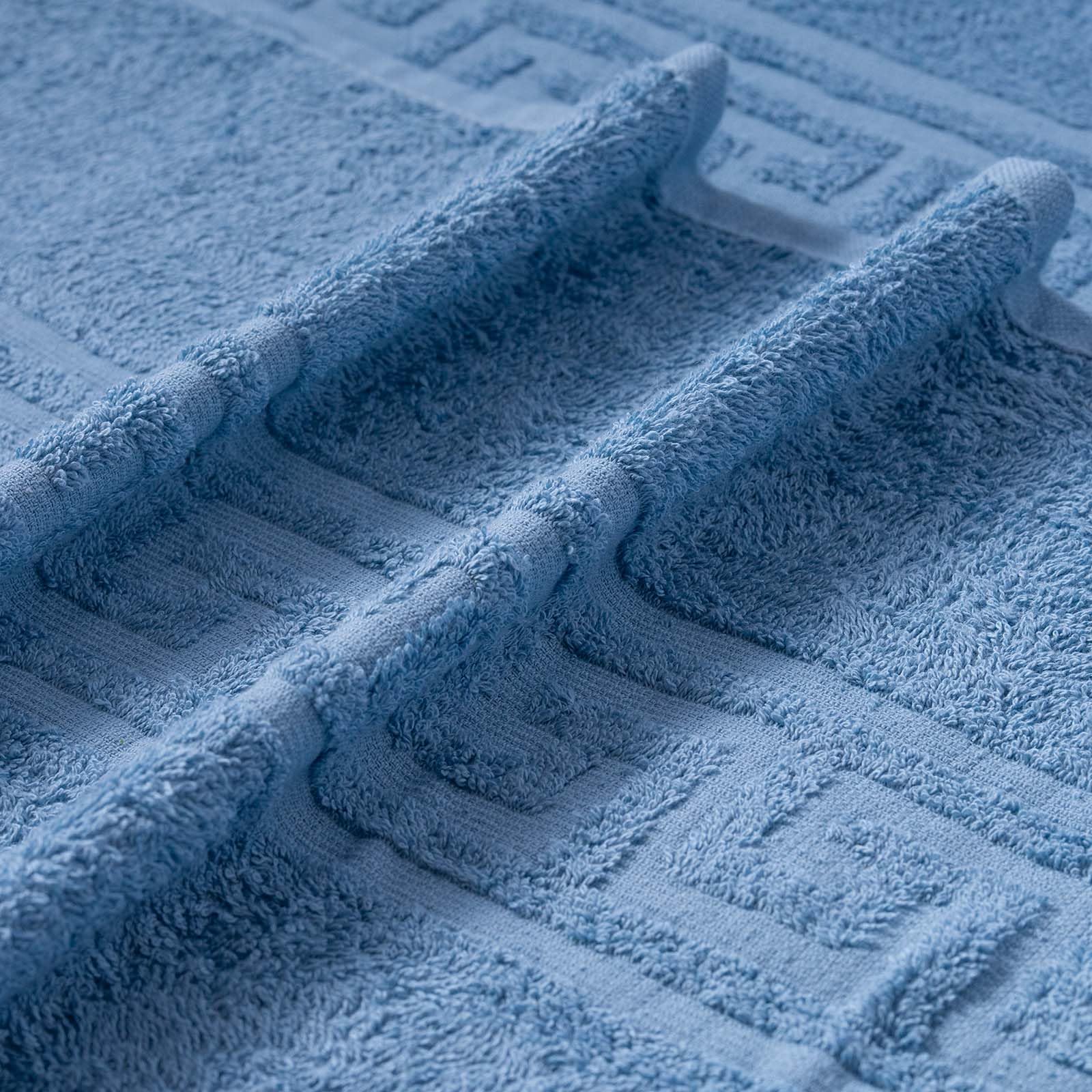 runico Set Asciugamano Da 3 Pezzi Blu in 100% Cotone- Set di Asciugamani per Bagno-Morbidi ed Altamente Assorbenti- Made in Italia
