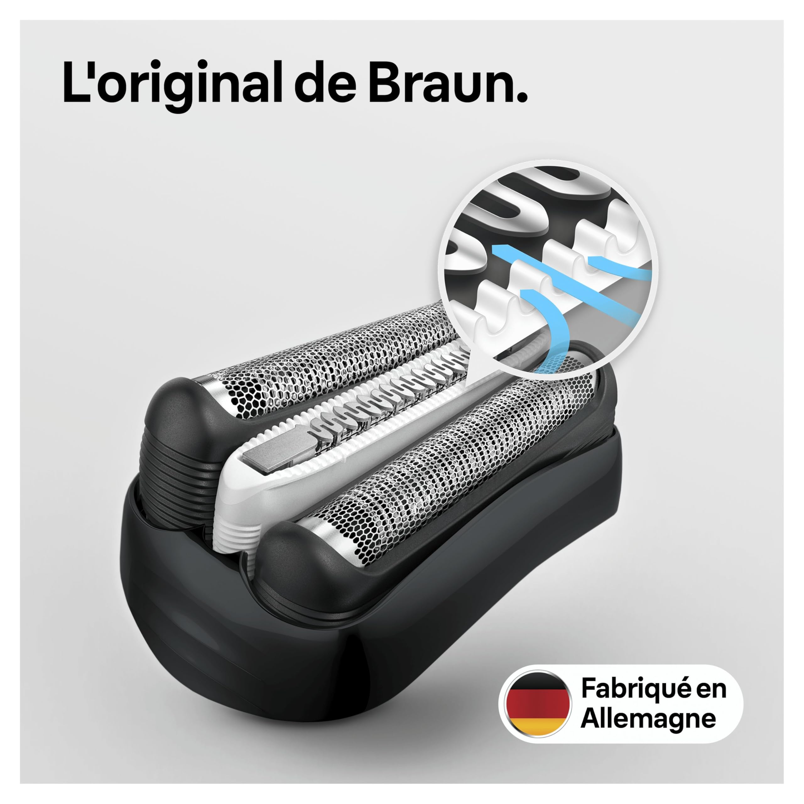 Braun 32B Noire, Tête De Rasoir De Rechange, Originale, Compatible Avec Les Rasoirs Series 3 ProSkin