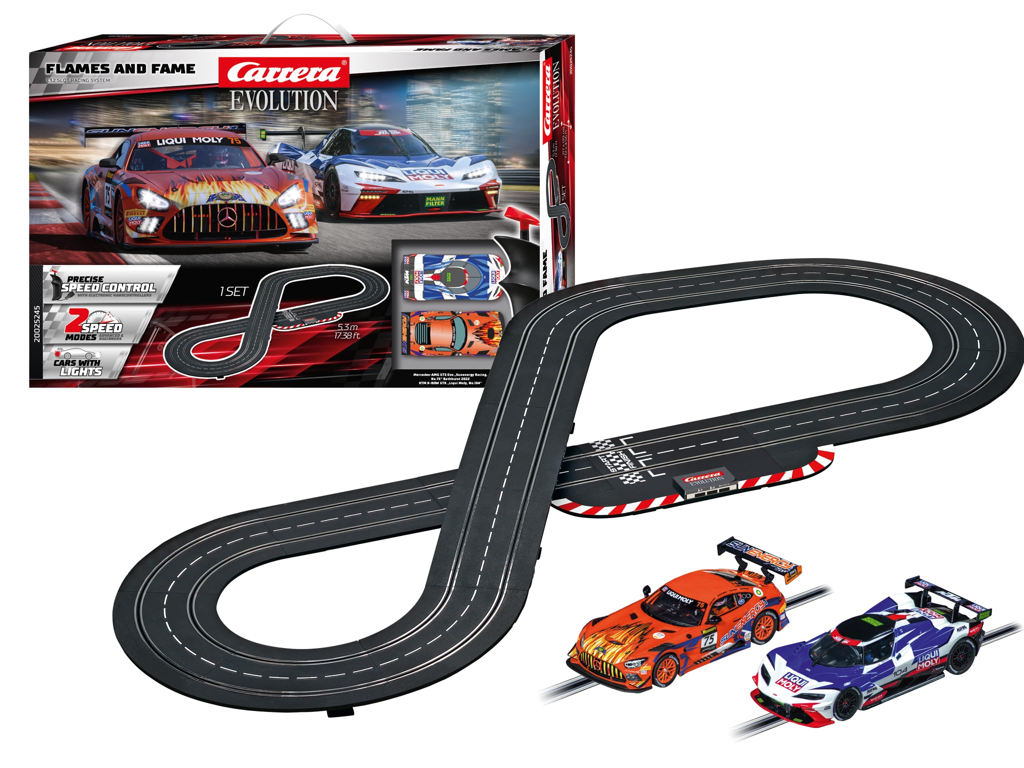 PISTA ELETRICA CARRERA EVOLUTION FLAMES AND FAME 5,3 METROS