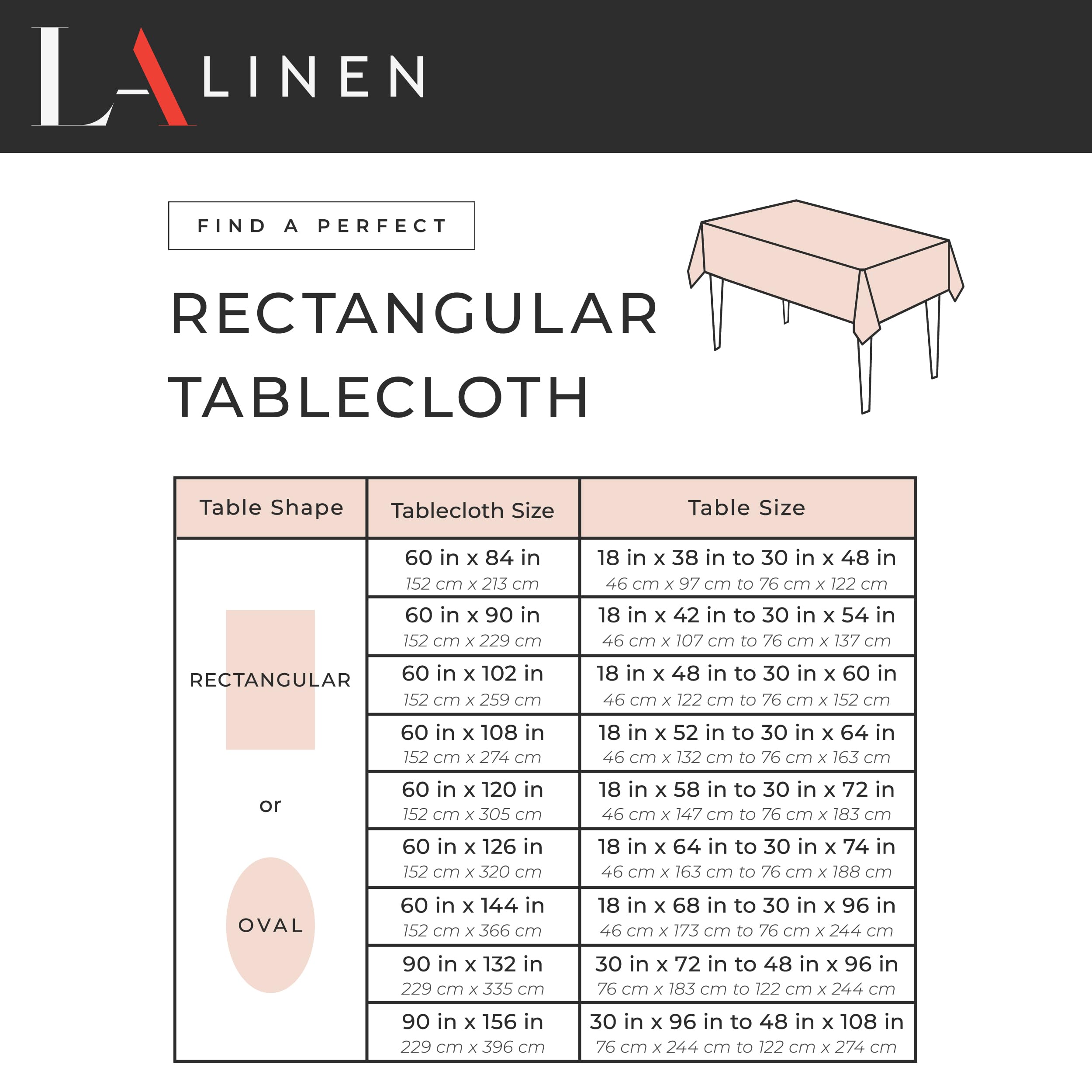 La Lino Gingham a Cuadros Rectangular Mantel, poliéster, Red/White, 152.4 x 259 x 0.04 cm