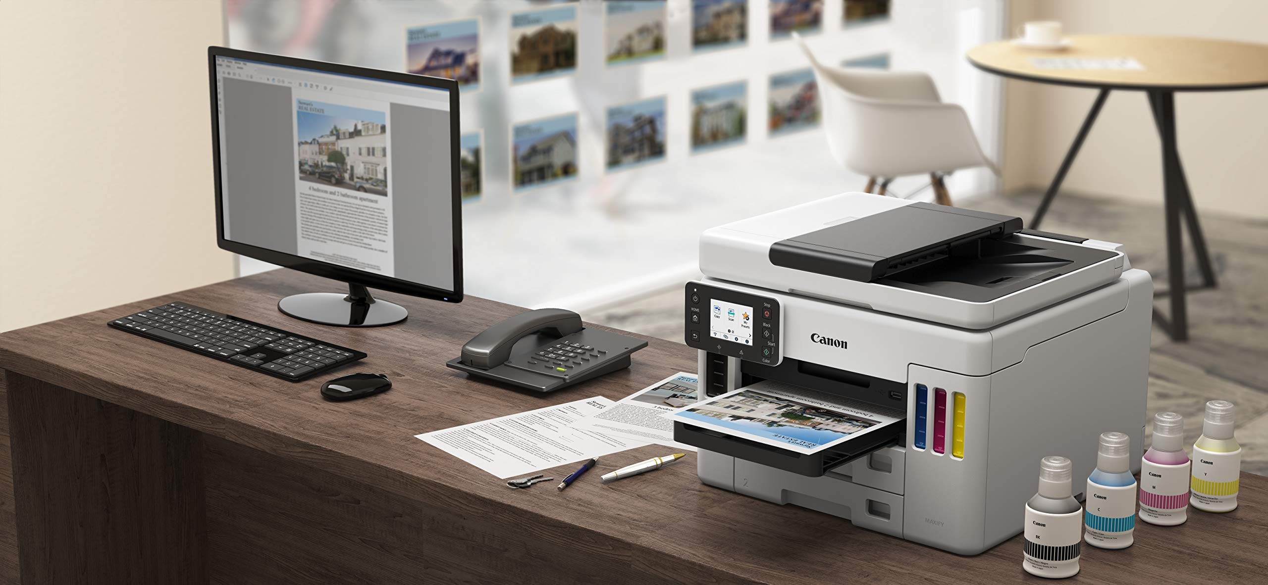 Canon Stampante WiFi per Casa e Ufficio MAXIFY GX7050 - Stampante Multifunzione MegaTank con Scanner, Fax e Fotocopiatrice per Casa | Connettività WiFi, Ethernet e USB