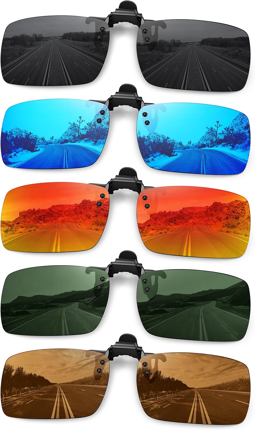 MEETSUN Polarized Clip On Sunglasses for Men Women Sports Fishing Driving Hiking Fit Over Prescription Glasses