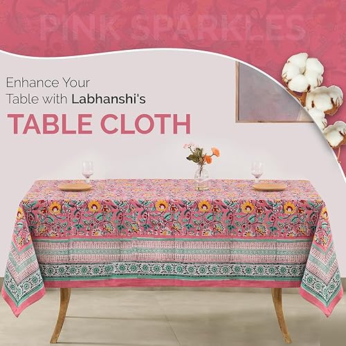 Miniatura 4 de Labhanshi Mantel redondo de 60 pulgadas, 4 plazas y rectangular, 72 x 135 pulgadas, mantel de 10 plazas para cocina, mesa de comedor, algodón,
