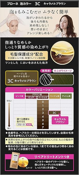 Amazon ブローネ 泡カラー 3c キャラメルブラウン 医薬部外品 ブローネ ビューティー 通販