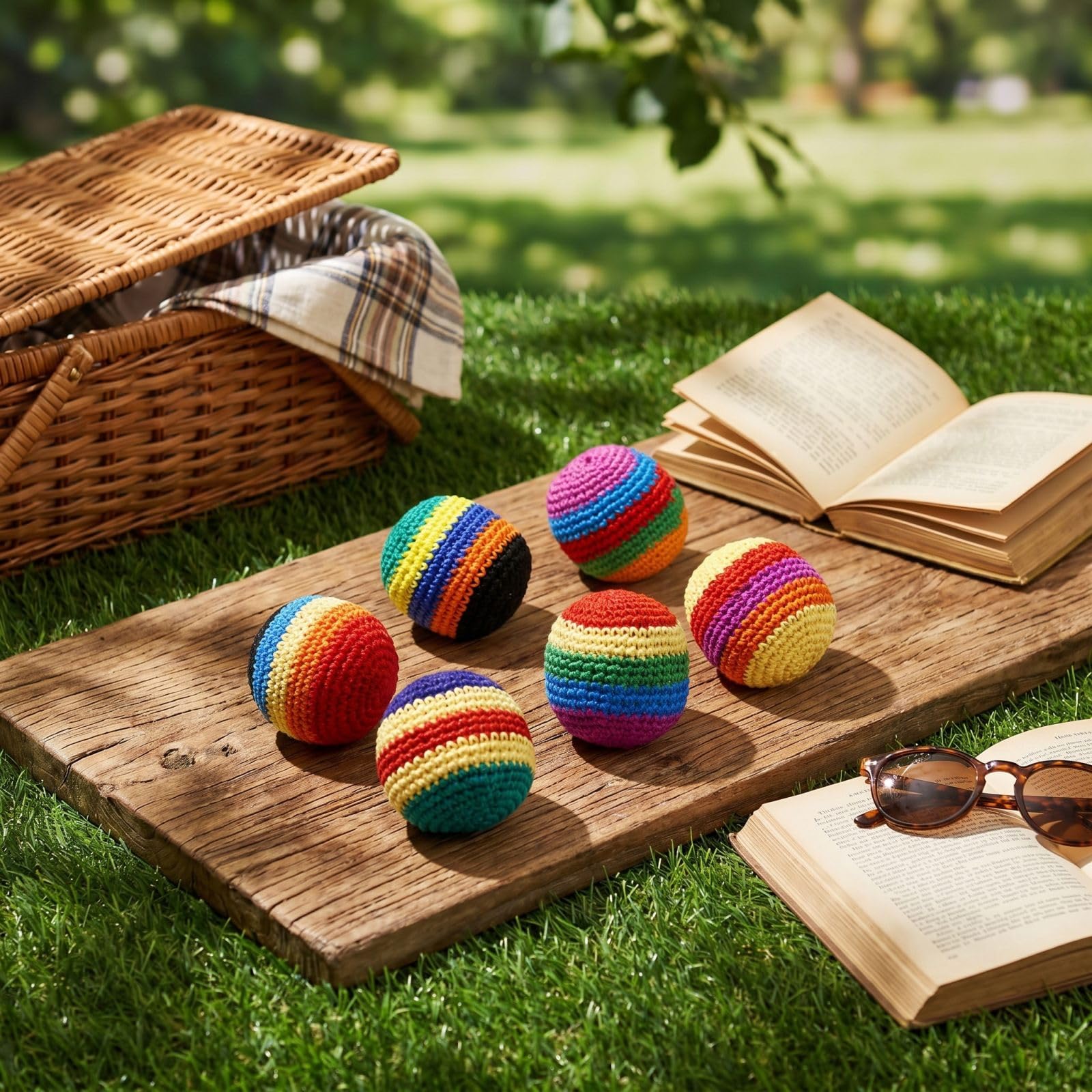 Generisch Hacky Sack Gestrickte Jonglierbälle Erwachsene Footbag Hackisack Bälle Juggling Balls für Anfänger & Profis, 6 Stück