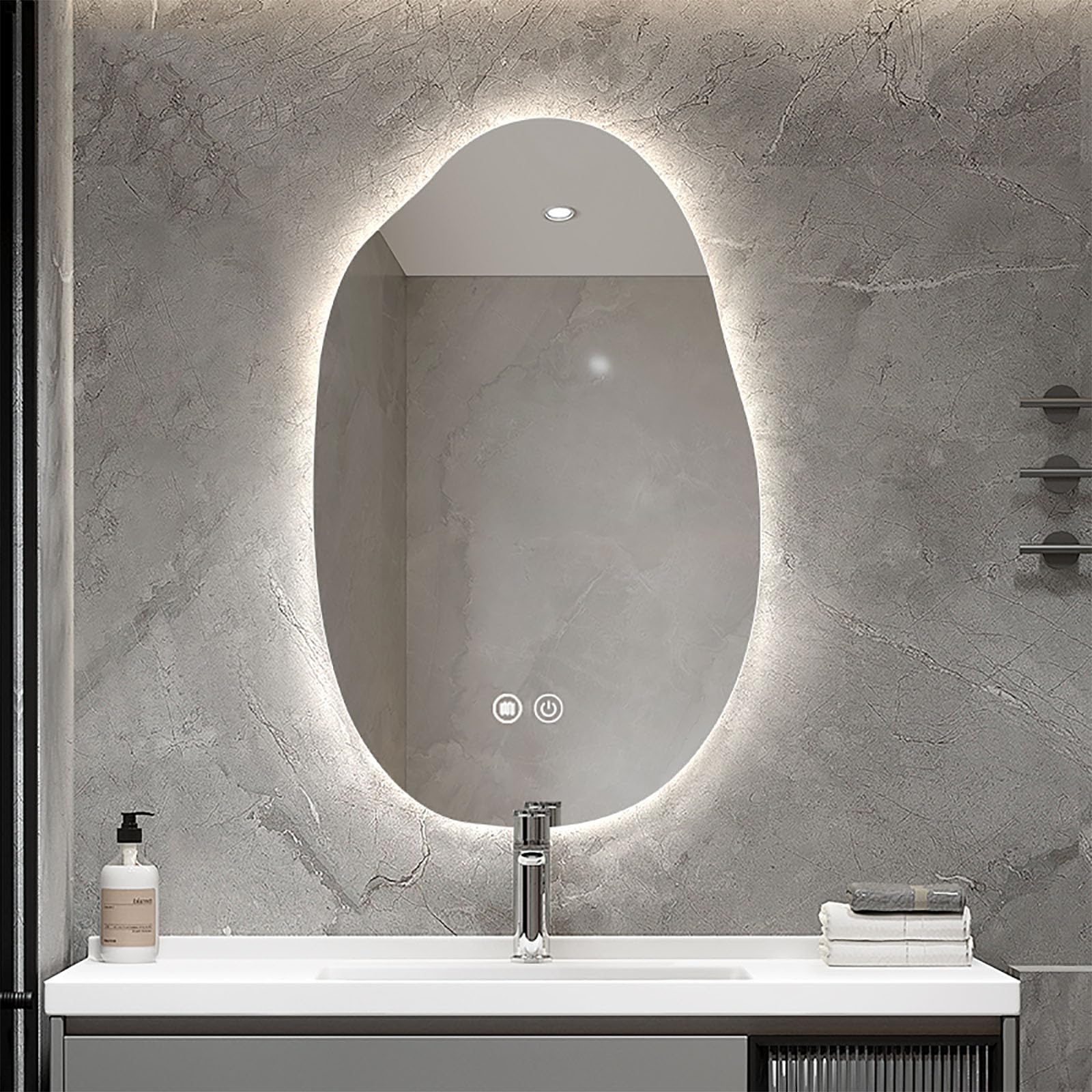 Specchio LED a Goccia con 3 LED dimmerabili a Colori
