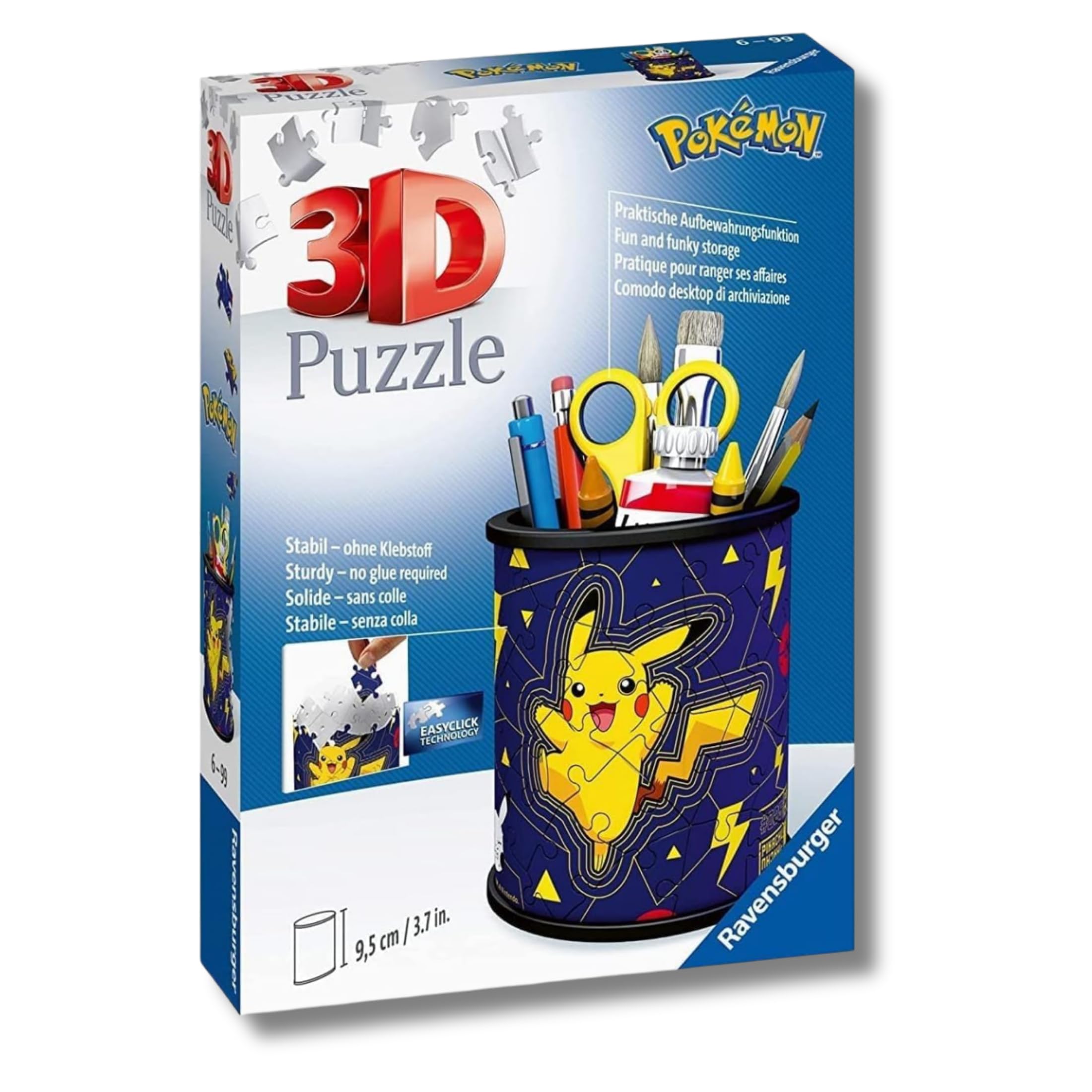 Ravensburger Pokemon Puzzle 3D Portapenne 57 Pezzi Regalo Bambino 6 Anni Gioco Gadget Pikachu