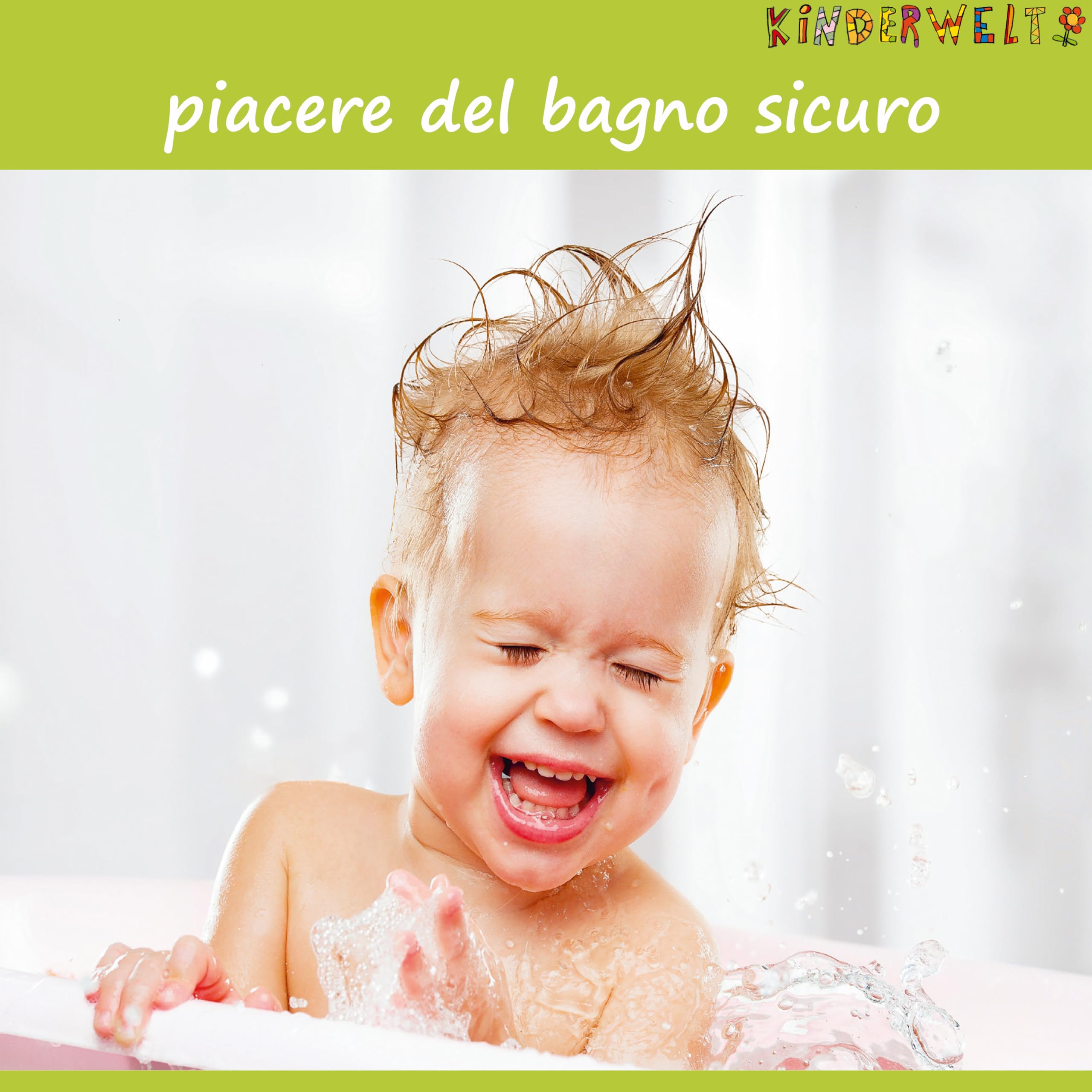 Baby Vasca da Bagno XXL 100 cm Funny Farm Bianco per Neonato con Spine
