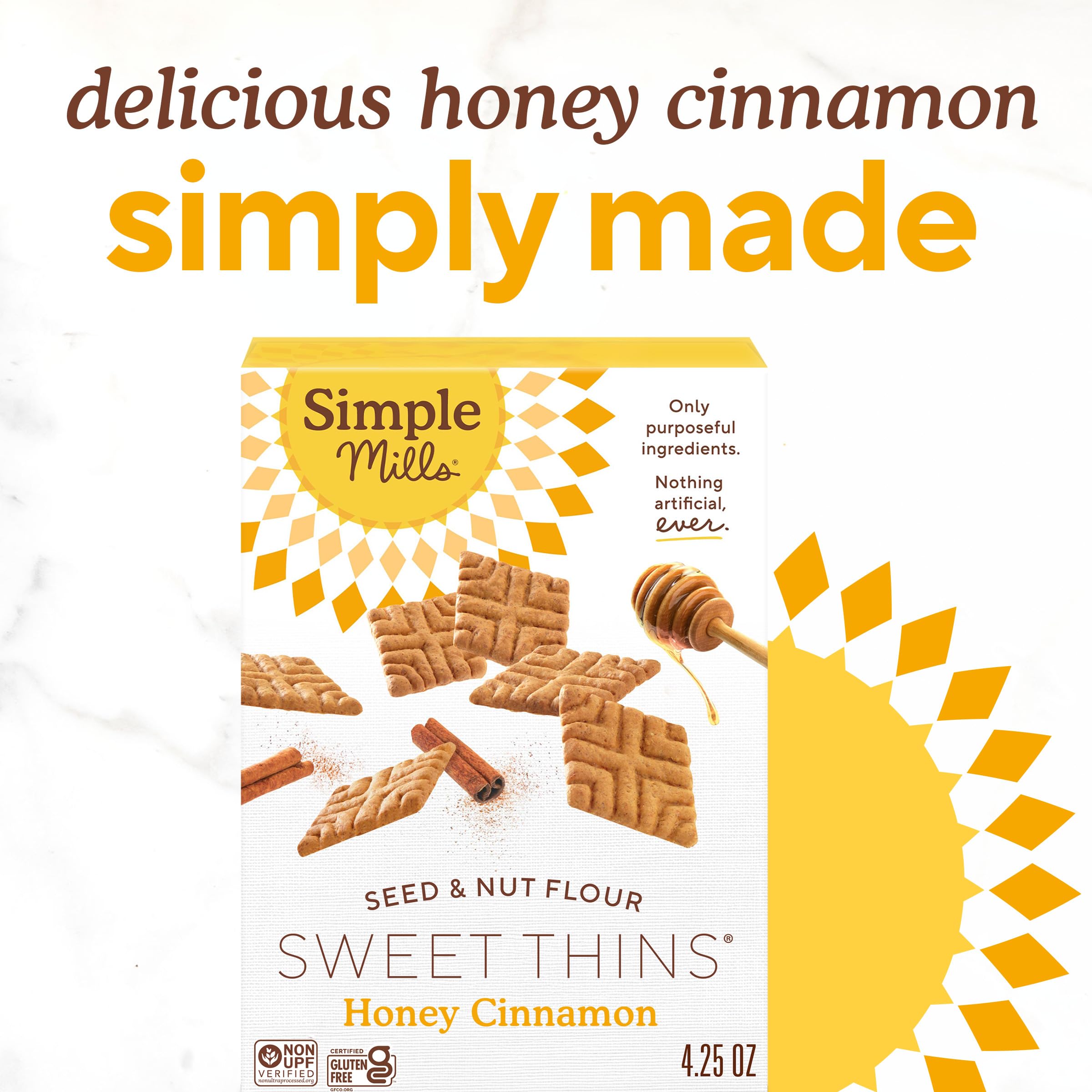 Simple Mills Biscotti dolci sottili, farina di semi e noci, miele e cannella - senza glutine, paleo friendly, snack sani, 120,5 g (confezione da 1)
