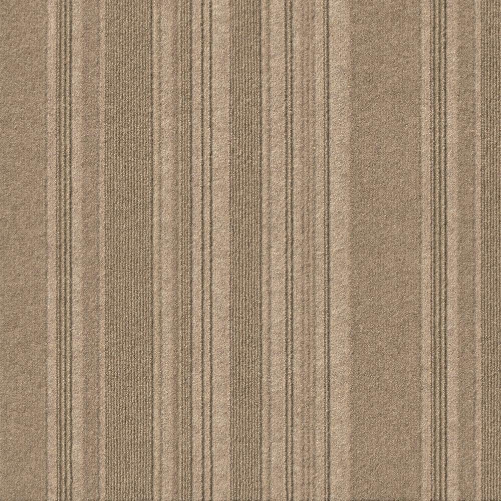 Photo 1 of Peel and Stick First Impressions Barcode Rib Taupe 24 in. x 24 in. Commercial Carpet Tile (15 Tiles/Case)