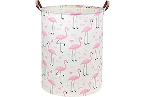 Flamingo Pink Laundry Hamper for Girls Room Decor