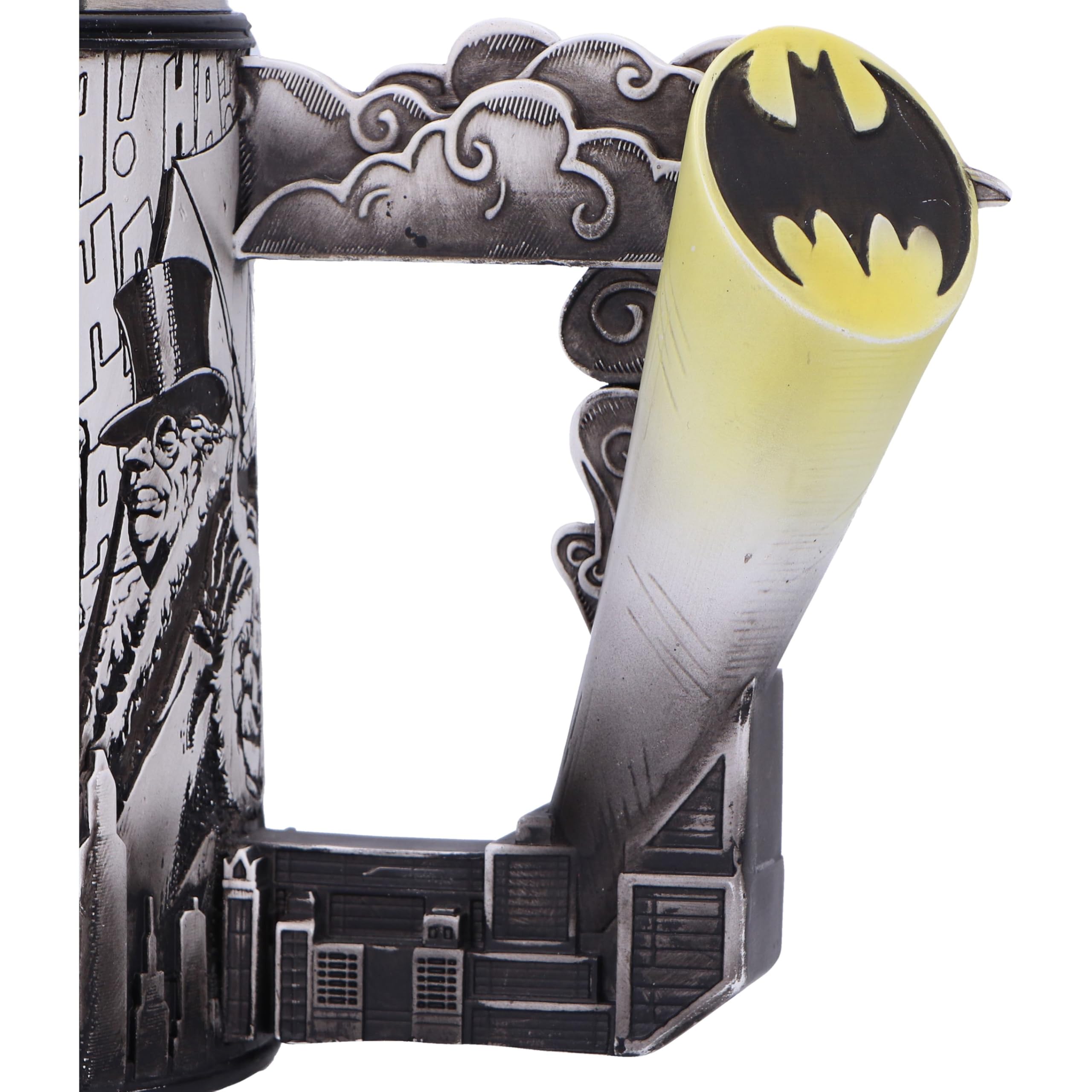 Nemesis Now Chope à bière Batman Super Villains Comic Strip en résine, noire, tasse à bière officielle DC Batman, insert amovible en acier inoxydable, coulée dans la meilleure résine, peinte à la main