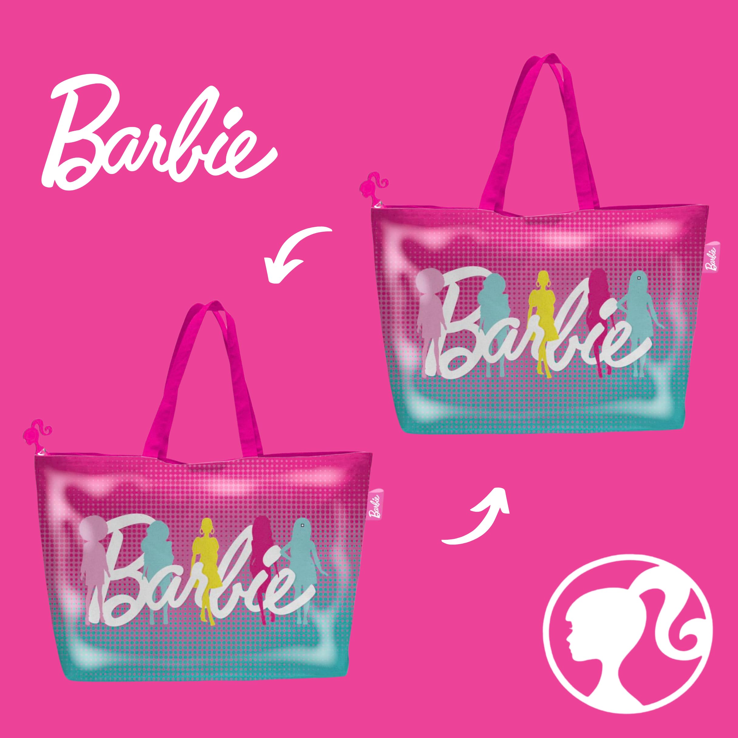 Barbie Borsa a Mano, Borsa da Viaggio a Tracolla per la Spesa da Spiaggia Bambole, Regalo per Donne e Ragazze Adolescenti