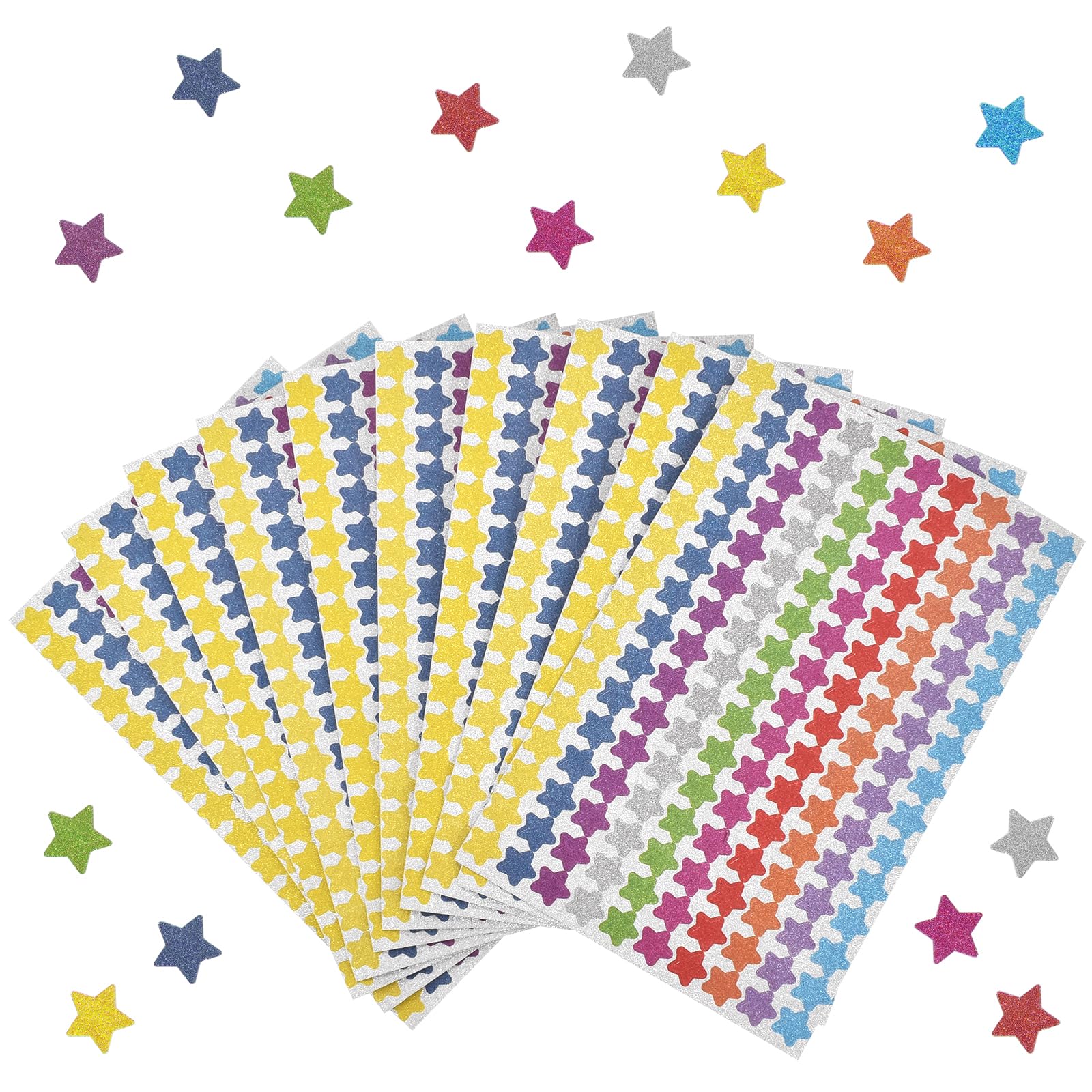 1500 Piezas 10 Colores Pegatinas Estrellas Brillante 1 cm Pegatinas de Recompensa, Estrellas Pegatinas, Colores Stickers Pegatinas Etiquetas Adhesivos para Profesores Calendarios DIY