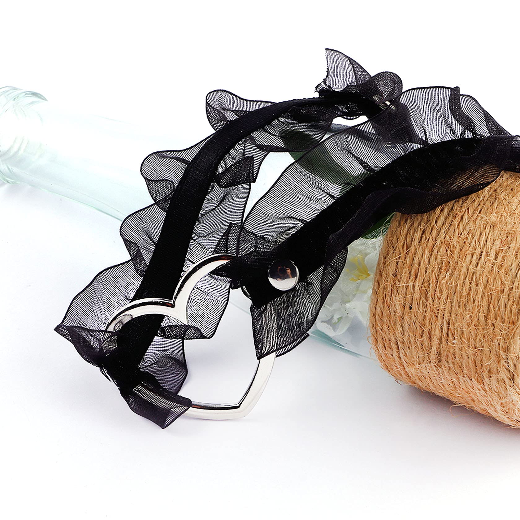 MILAKOO Black Punk Choker Charm Stretch Gothic Tattoo Chokers Necklace and Bracelet Set for Women: C-Black