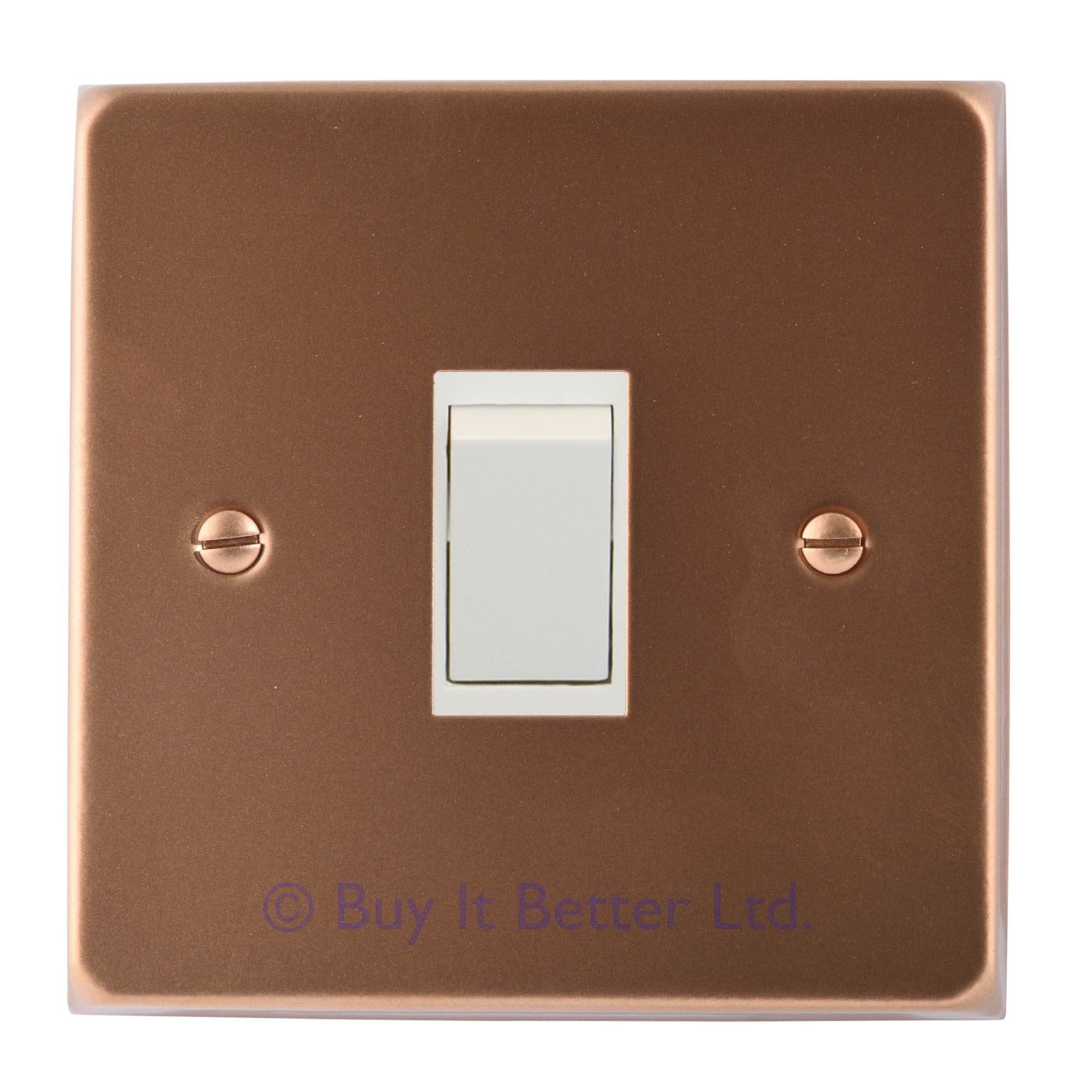 ElekTek Light Switch Cover Plate Single Conversion Victorian Powder Coated with Matching Screws - Antique Copper