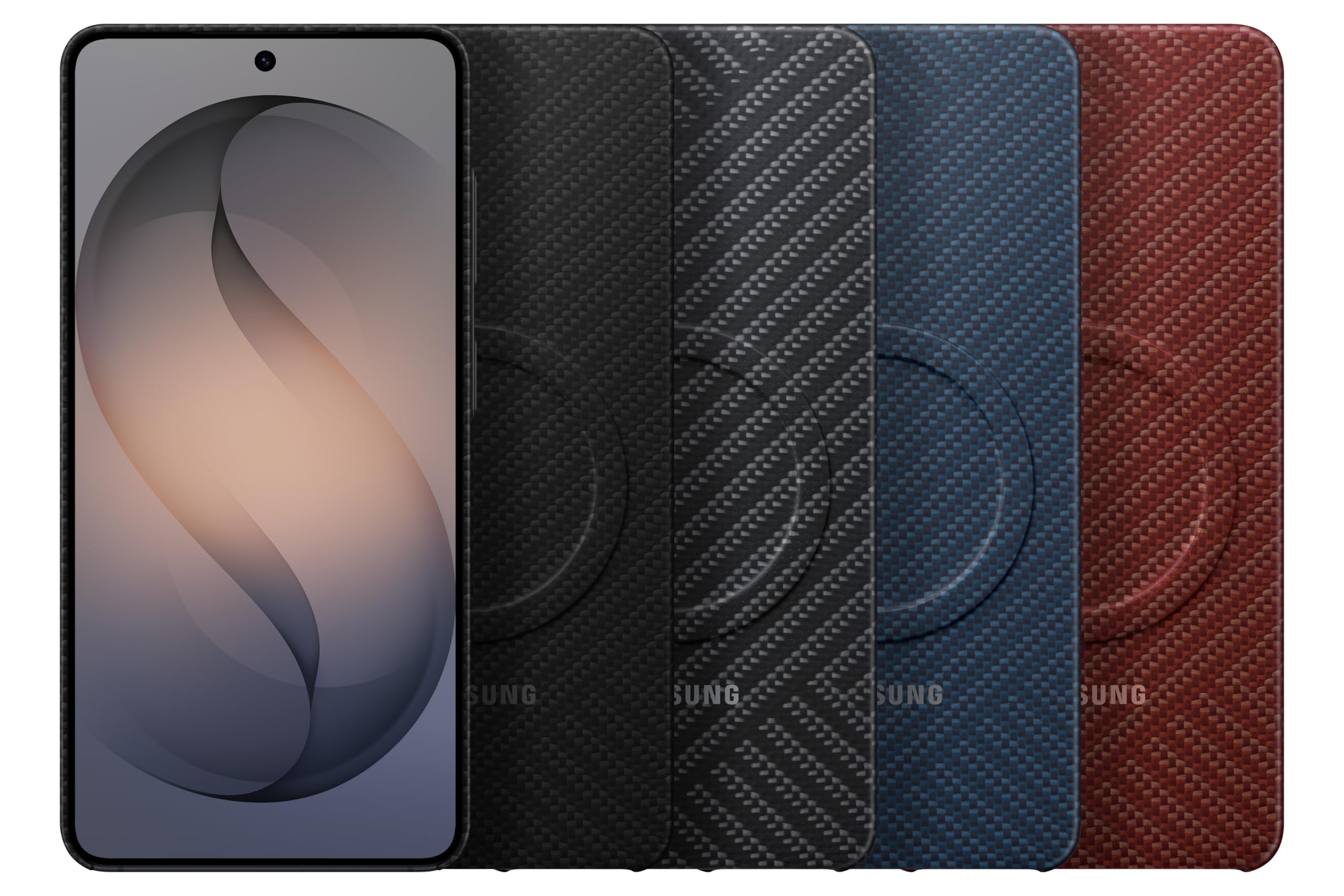Samsung Carbon Magnet Smartphone Case EF-KS942, Hülle für das Galaxy S26, Handy-Hülle mit Magnetring zur Anbringung von Zubehör, Schutz Case, stoßfest, dünn und griffig, Black