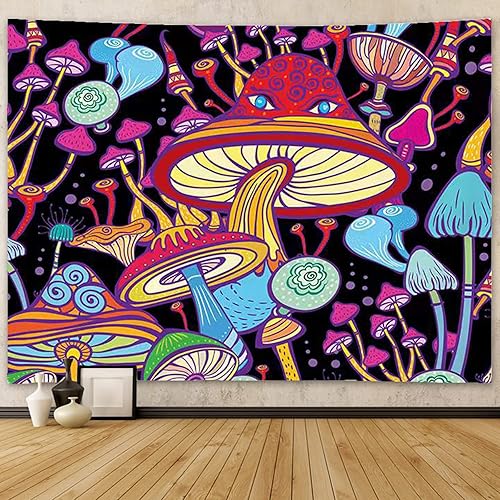 Syhloke Tapiz decorativo de hongos, tapices hippie, decoración de dormitorio, tapiz trippy para colgar en la pared, se adapta a todas las edades