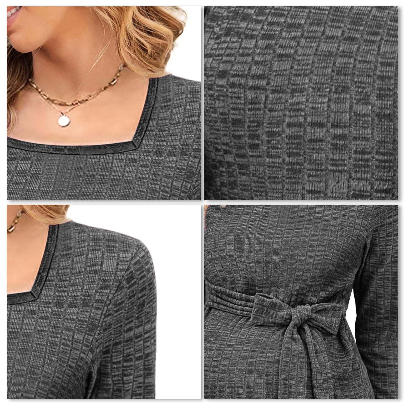 hohololo Maglione premaman da donna, a maniche lunghe, in gravidanza, da donna, a maglia