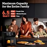 Cosori Air Fryer 6.5QT, 12-in-1 Large Airfryer Oven for Quick&Easy Meals, 80+Recipes, Features AdaptIQ Technology for Crispy Results, Clear Window, Nonstick Basket and Dishwasher Safe, Black Pro