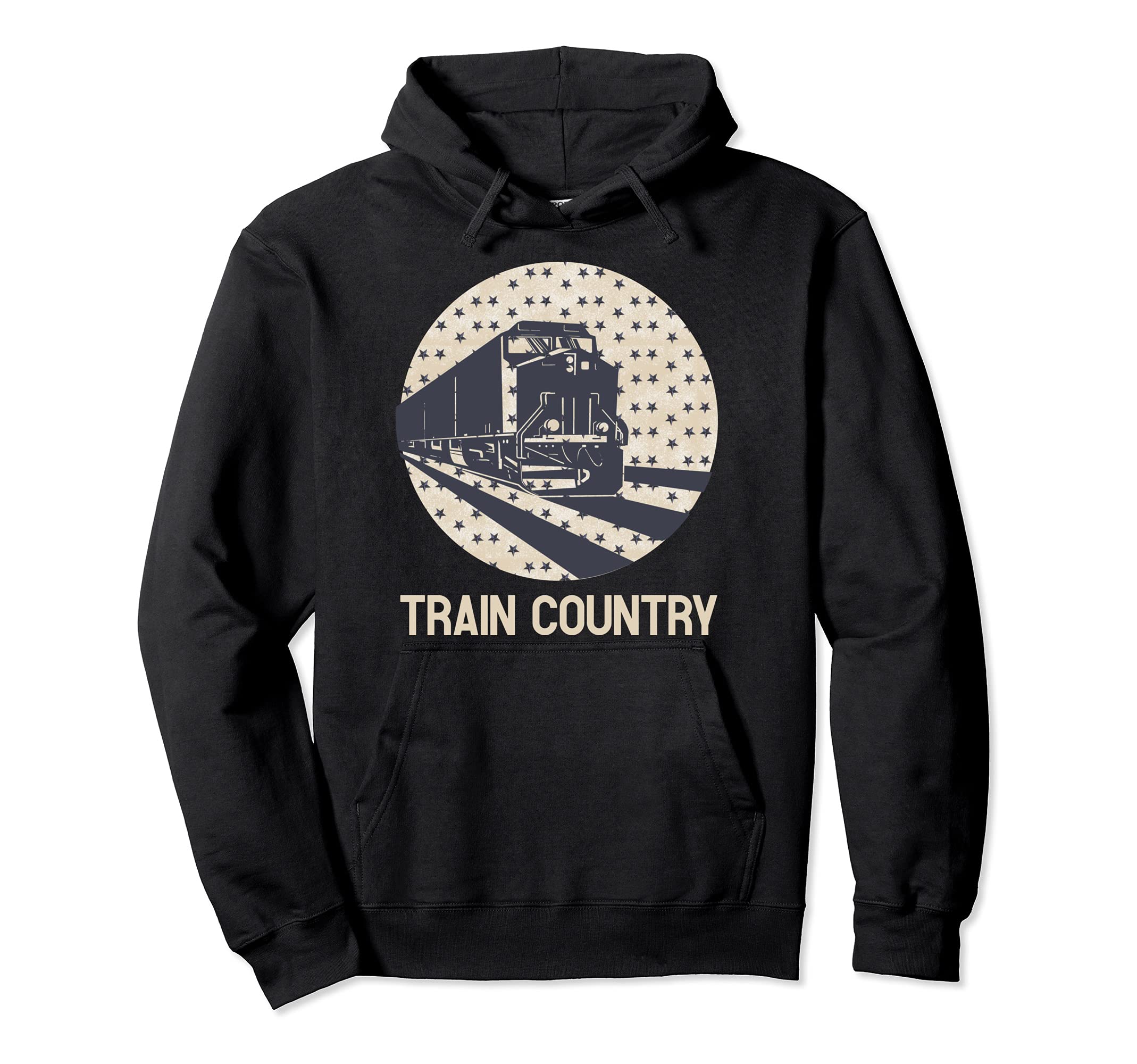July 4th Train Collector Railfan Model Railroad Enthusiast Pullover Hoodie, Black