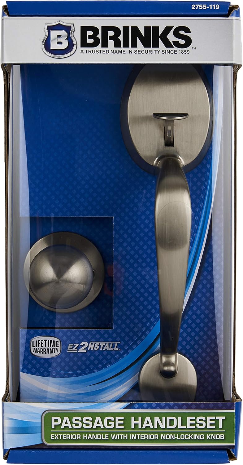 Brinks Passage Handleset Exterior Handle with Interior NonLocking