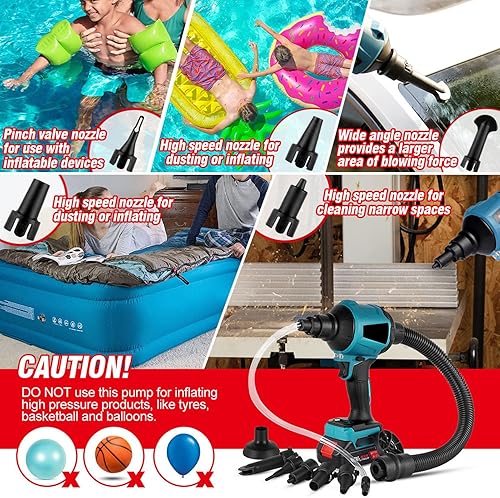 Miniatura 4 de ViaGasaFamido Pistola de soplado de polvo, plumero de aire comprimido, reutilizable, aire comprimido, sin cable, 1500 mAh, para computadora,