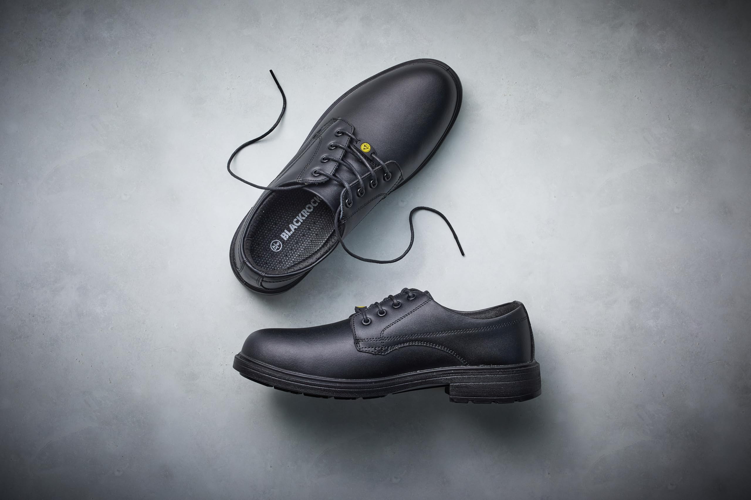 Blackrock ESD Oxford Zapatos Seguridad, Composite, Negro, Puntera Sin Metal, Cuero, Oficina - UK 8/EU 42