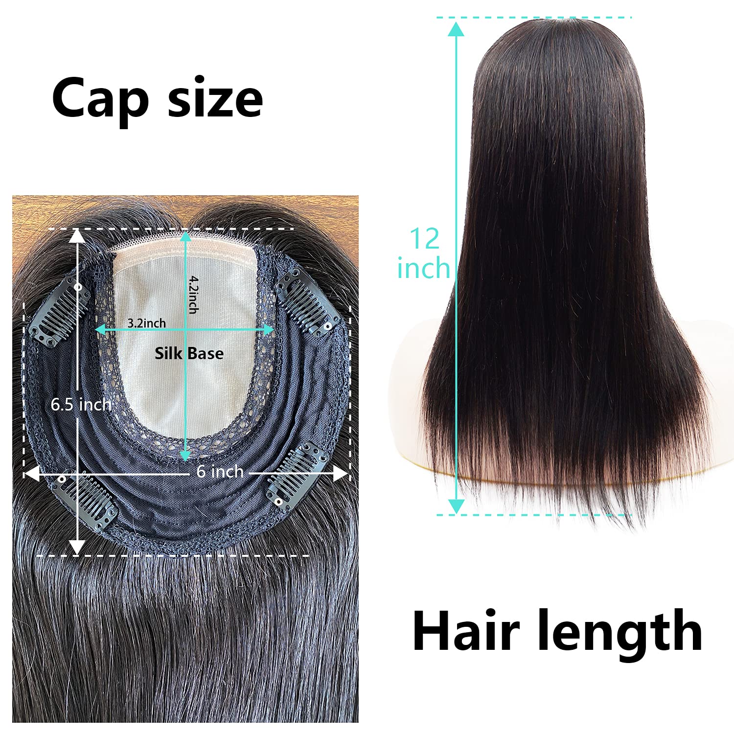 Amazon.com : Briiwii Human Hair Toppers for Women 12  display picture 3