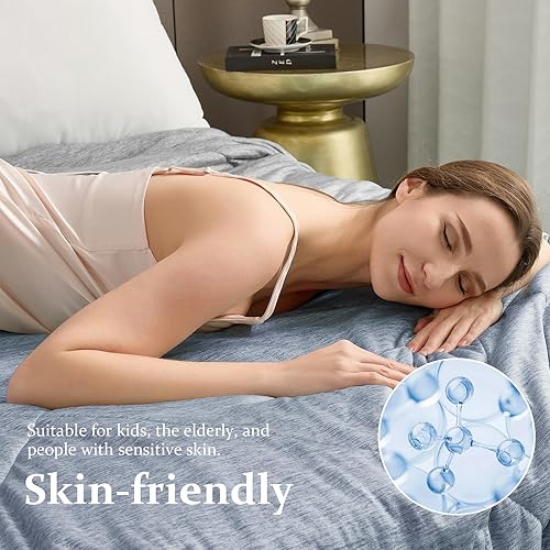 Miniatura 6 de VK Living - Edredón refrescante para personas que duermen con calor, manta refrescante con fibra de enfriamiento Q-Max 0.45 Arc-Chill, edredón