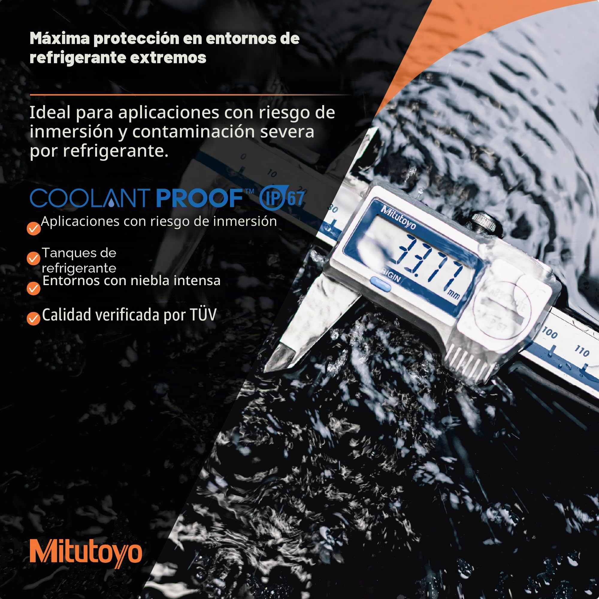 Mitutoyo 500-752-20 - Calibrador digimático, 0-15,24 cm, IP67, 0,01 mm, sin SPC