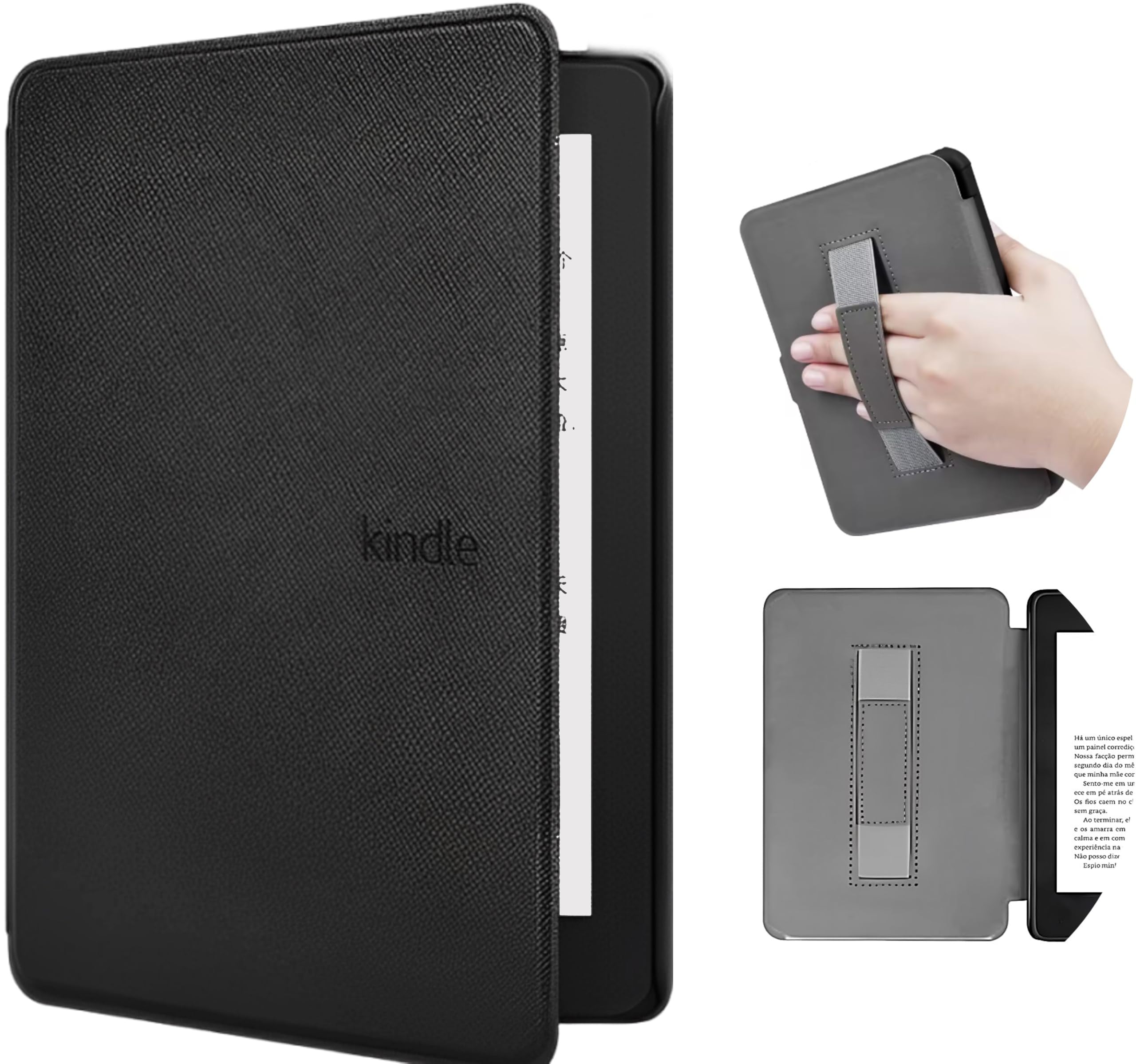 Capa de Proteção Kindle com Alça (TODOS OS MODELOS) (Preta, 7