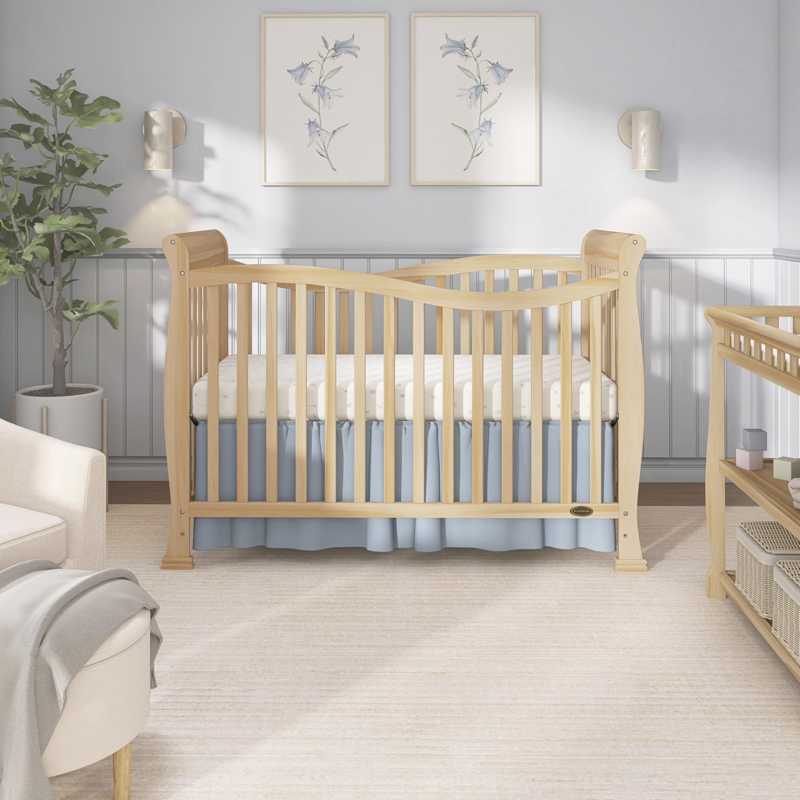 Dream On Me Violet 7 in 1 Convertible Life Style Crib, Natural