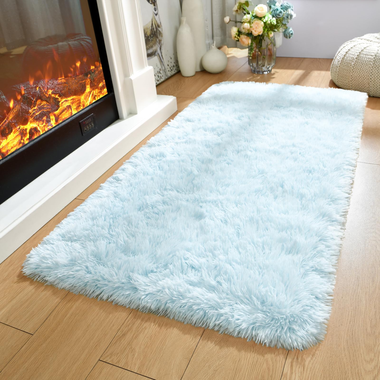 Amazon.com: Merelax Modern Soft Fluffy Small Shaggy Rug for Bedroom ...