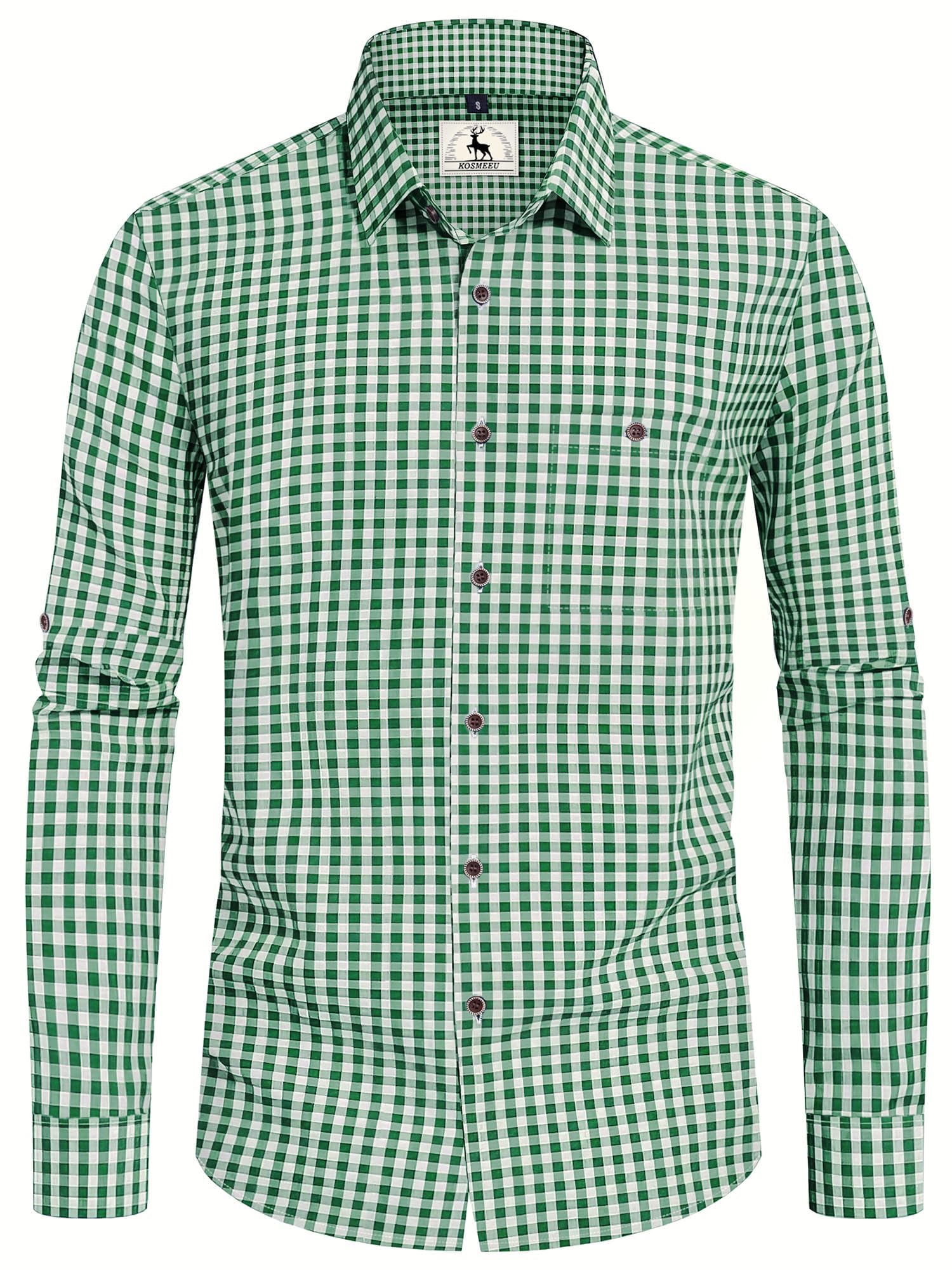Camicia Oktoberfest Uomo Camicia Bavarese Camicie Tirolese Costume Bavarese Herren Rosso Blu Verde