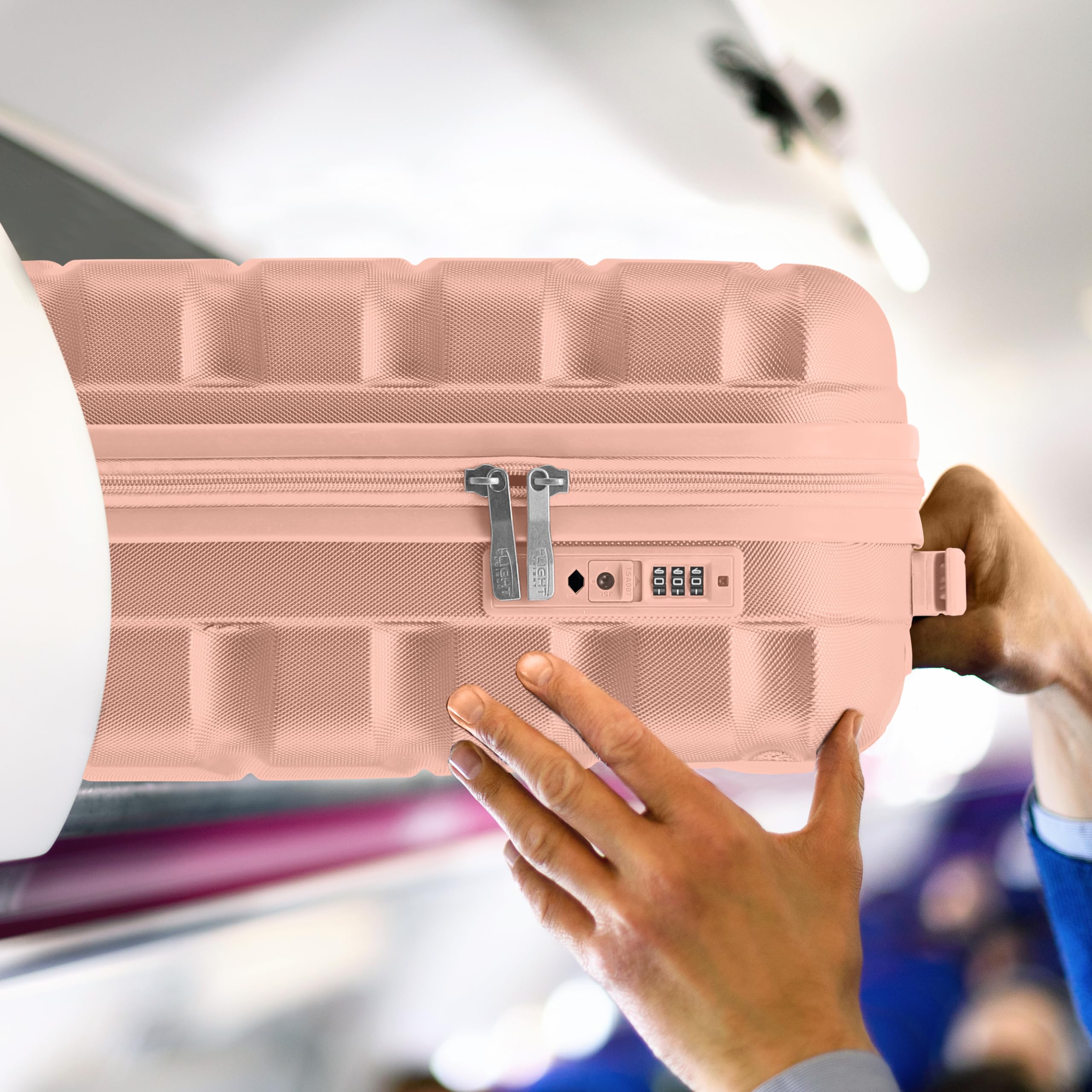 Flight Knight Cabin Suitcase 55x35x20, Lightweight Carry On Bag for Over 100 Airlines- Ryanair, EasyJet, British Airways, Virgin Atlantic - Small Durable Hand Luggage, ABS Hard Shell- TSA Lock