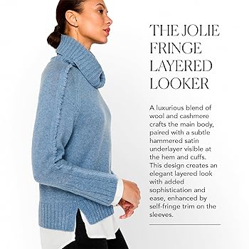 トップス FILL THE BILL FRINGE NECK WARMER BLUE V-Neck Cotton Knit Sweater – The Fringes
