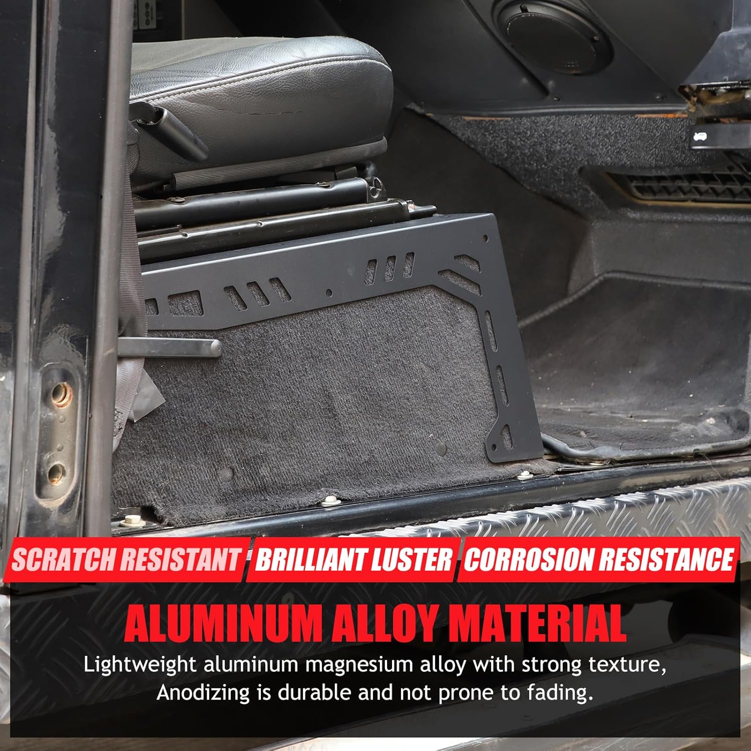 PIUGILH Seat Bracket Compatible with Land Rover Defender 2004 2005 2006 2007 2008-2018, Seat Side Mounting Bracket Track Assembly Sets, Includes Brackets and Hardware, Black, 2Pcs