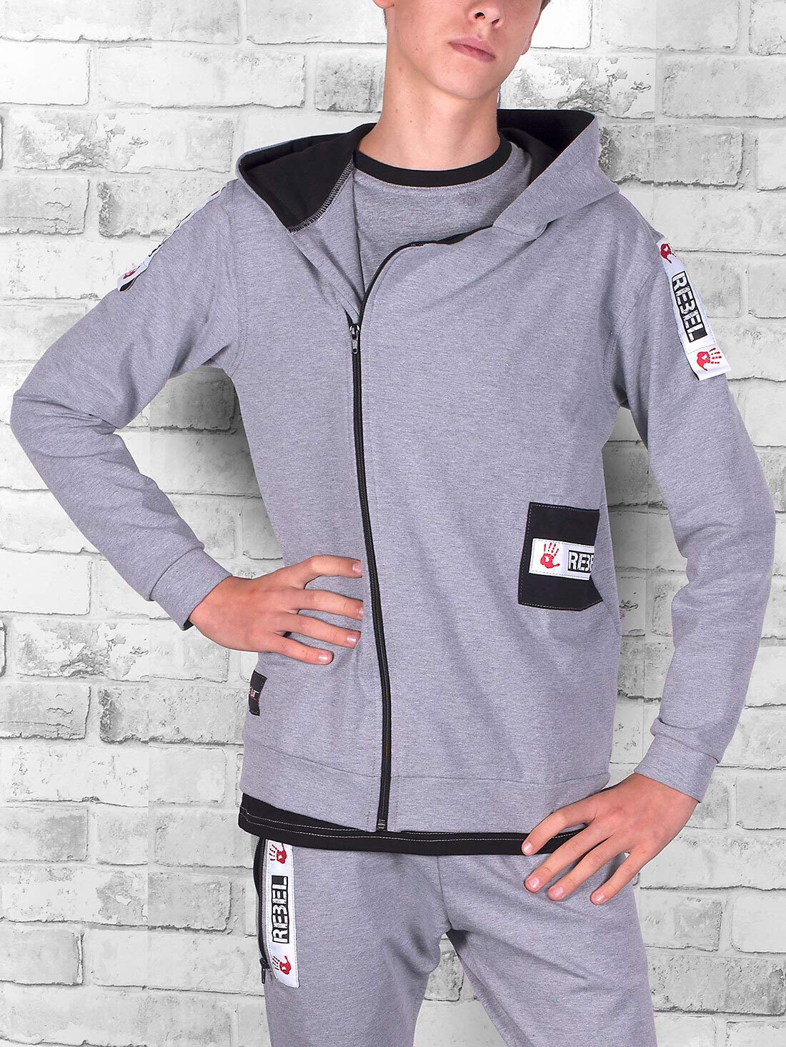 BEZLIT Jungen Kapuzenjacke mit Reißverschluss – Kinder Hoodie Sweatjacke Baumwolle, Zip Hoodie Freizeit Sport Jacke, Größen 104–164, Made in EU