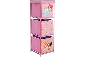 Idea Nuova Disney Princess Bookshelf featuring three storage cubes