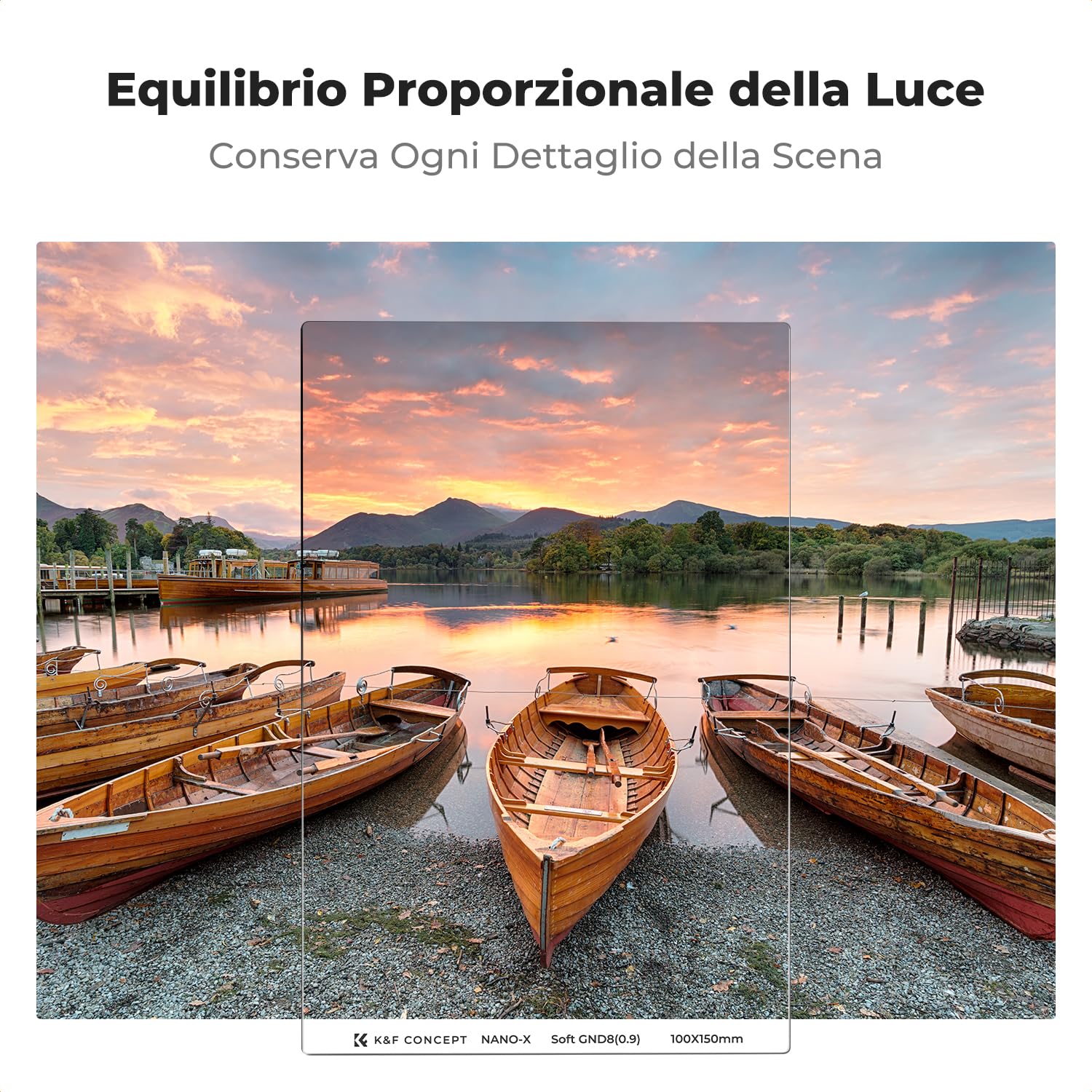 K&F CONCEPT Nano-X Filtri a Lastra Soft GND 8 (0.9) da 100x150mm in Vetro Ottico con 28 Strati Rivestimento Nano Compatibile Nano-X Porta Filtri per Lente