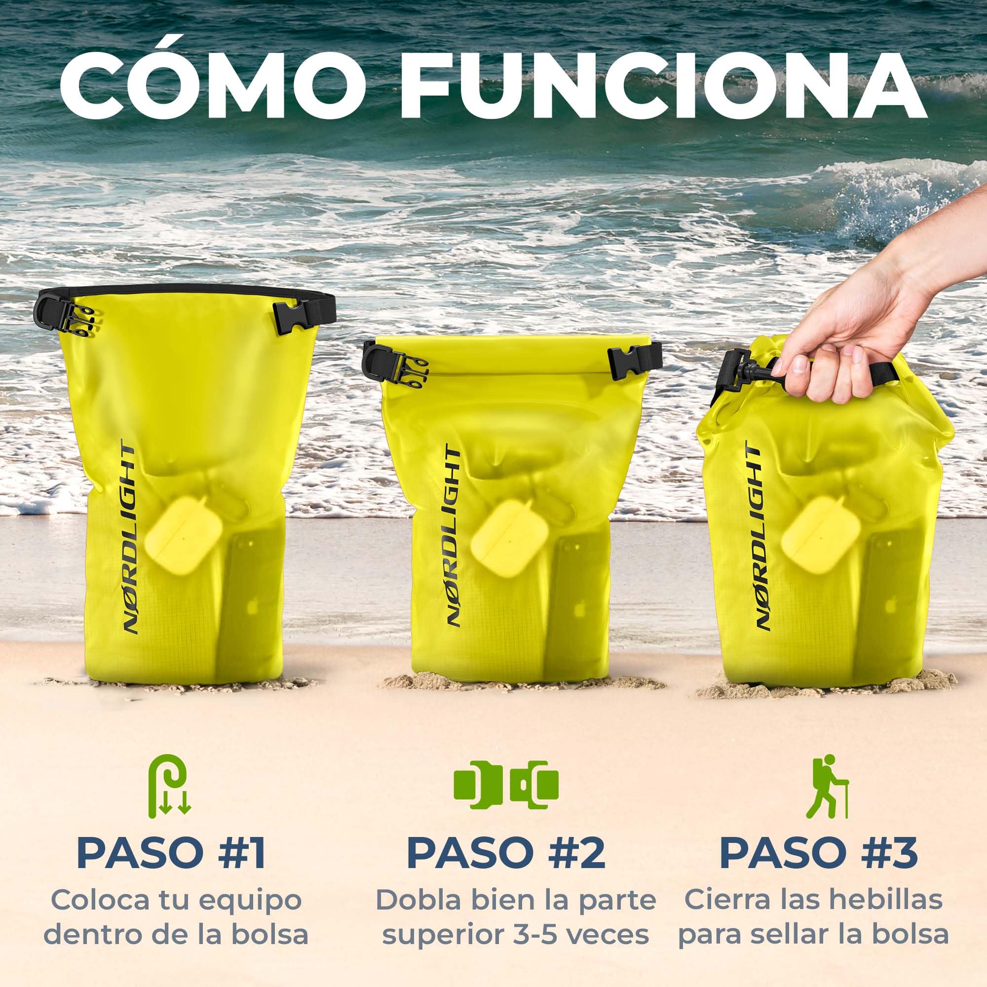 Nordlight Mochila Impermeable Roll Top 25L - Hybrid 25" | Bolsa Seca Con Compartimento Para Portátil De 15 Pulgadas, Bolsillos Exteriores E Interiores, Sistema De Transporte Acolchado — view 7